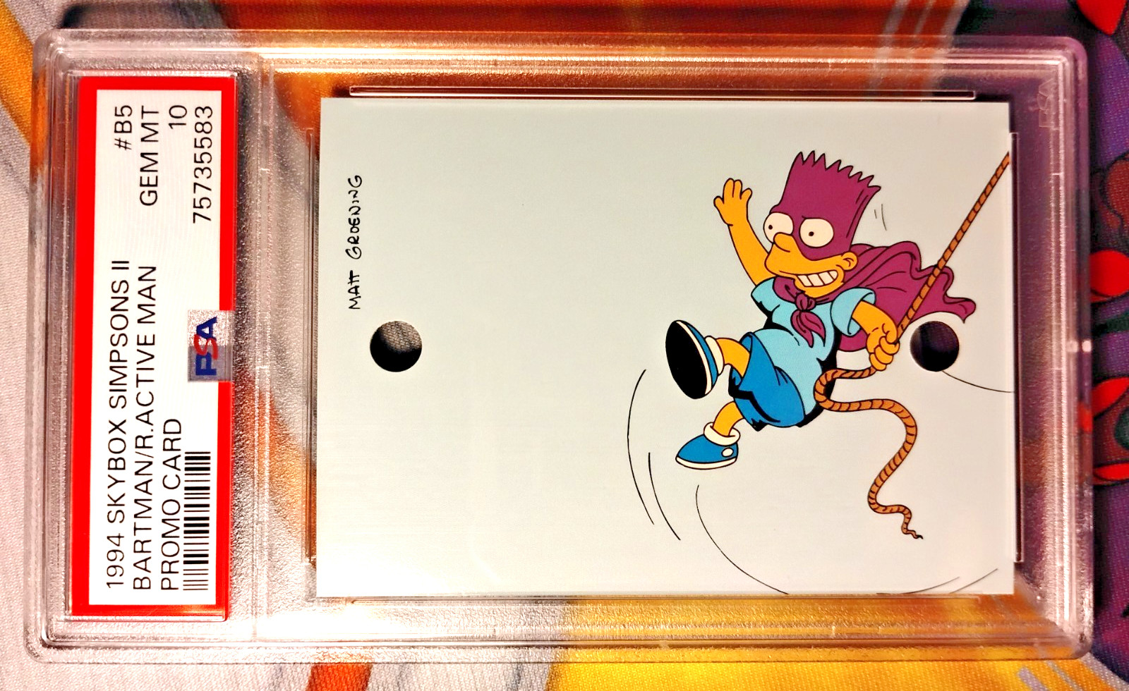 1994 THE SIMPSONS Series 2 Bartman Promo B5 Skybox Bongo Spinner PSA 10 Pop 2 1994 THE SIMPSONS Series 2 Bartman Promo B5 Skybox Bongo Spinner PSA 10 Pop 2