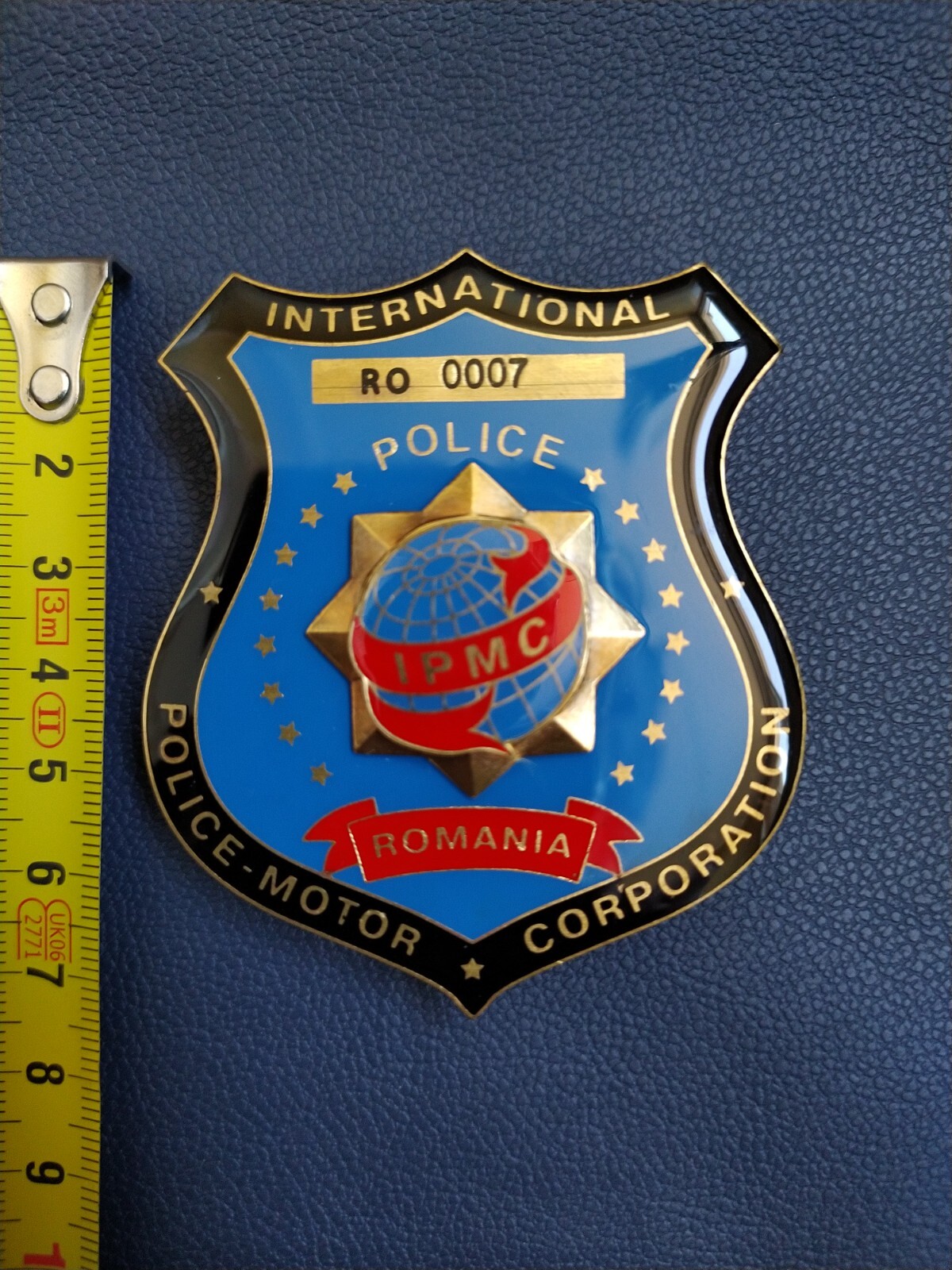 Romania INTERNATIONAL POLICE Corporation badge police motor RARE IPMC Romania INTERNATIONAL POLICE Corporation badge police motor RARE IPMC