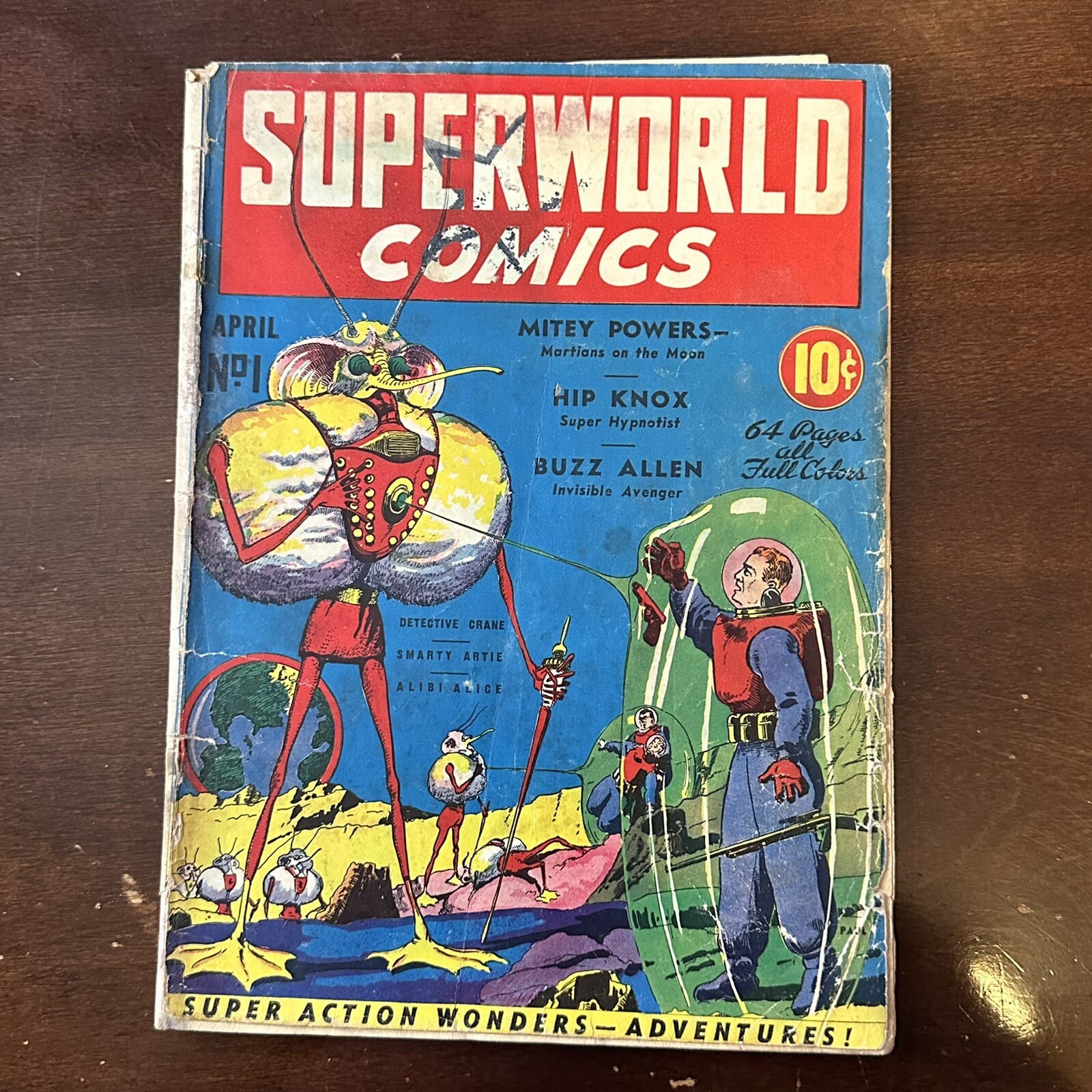 Superworld Comics #1 1940 Golden Age Sci-Fi Rare - Incomplete