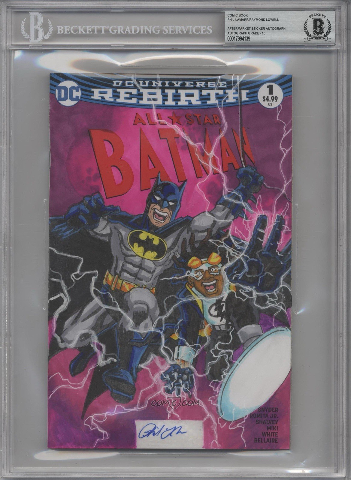 STATIC SHOCK BATMAN DC PHIL LAMARR SIGNED AUTO ORIGINAL ART COMIC COVER 1/1 BAS STATIC SHOCK BATMAN DC PHIL LAMARR SIGNED AUTO ORIGINAL ART COMIC COVER 1/1 BAS