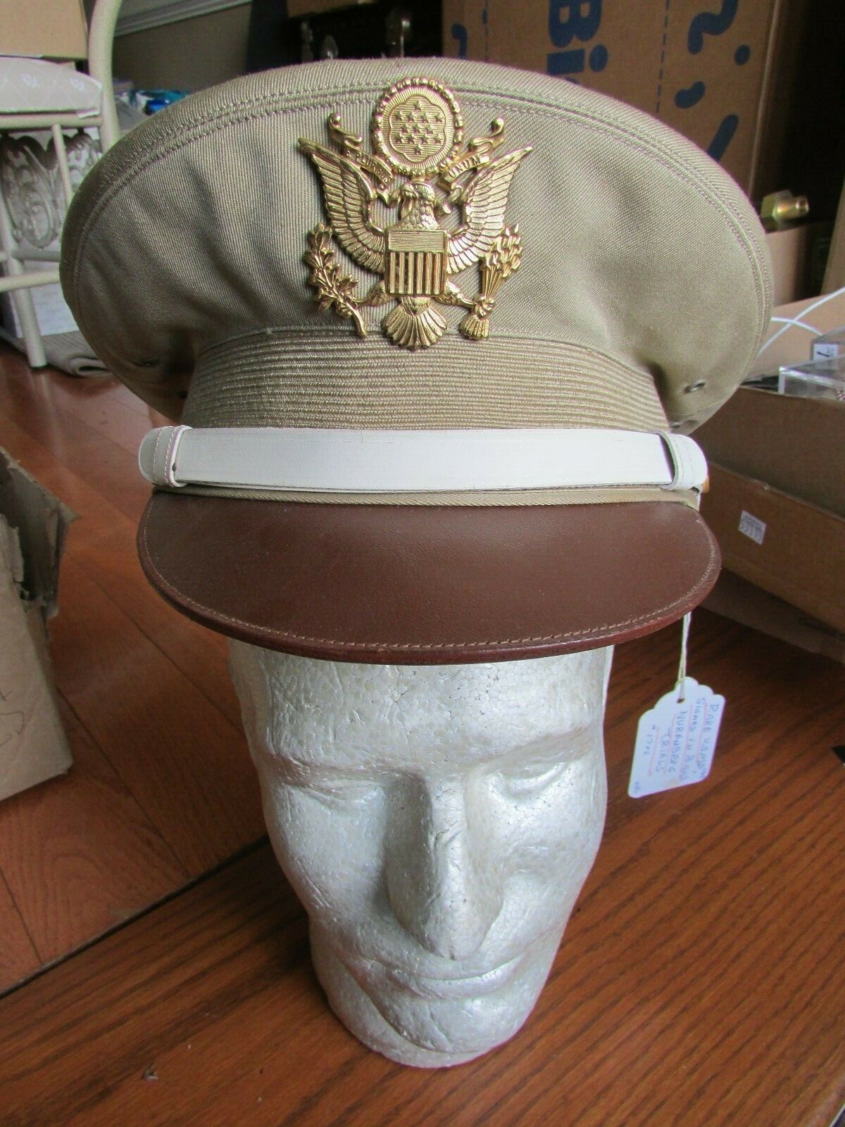 RAREST WW2 US Army MP Police Visor Hat-Exclusivaly made for NUREMBERG TRIAL,1946