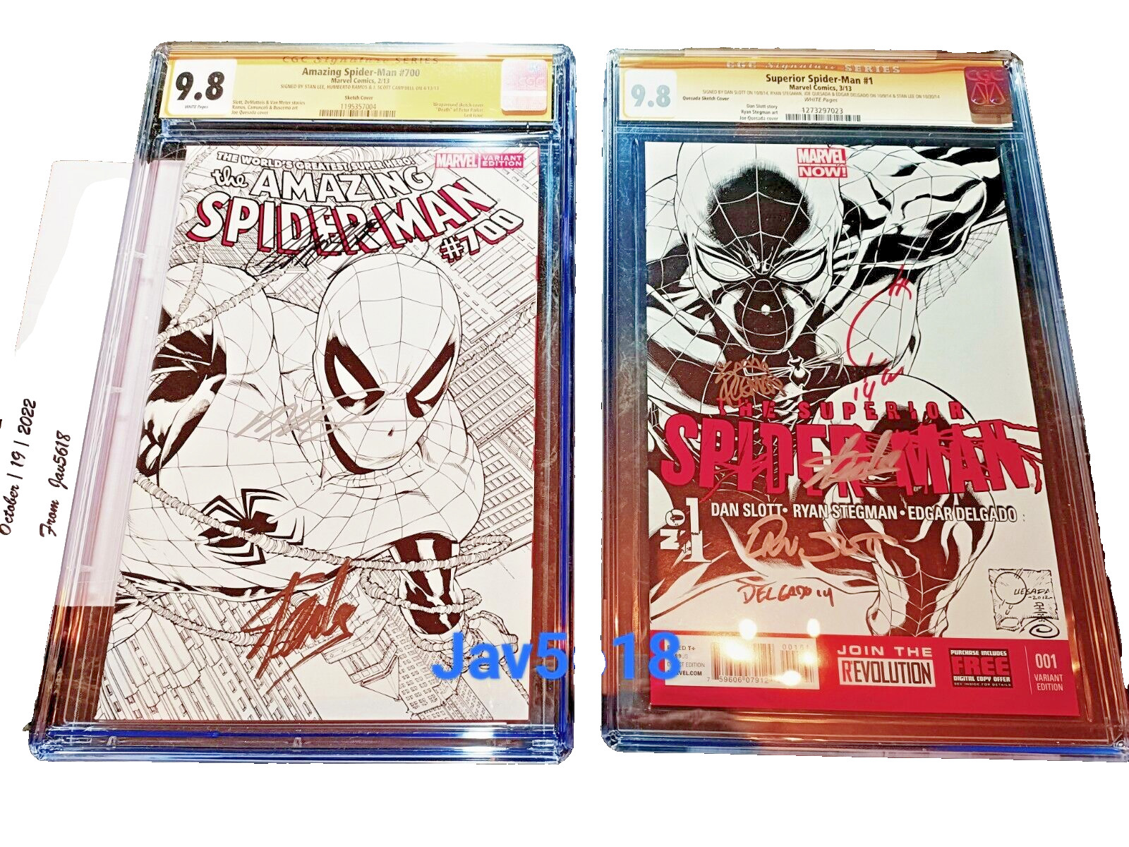 AMAZING SPIDERMAN 700 SKETCH CGC 9.8 SS STAN LEE x 3 QUESADA 1:200 VARIANT HULK AMAZING SPIDERMAN 700 SKETCH CGC 9.8 SS STAN LEE x 3 QUESADA 1:200 VARIANT HULK