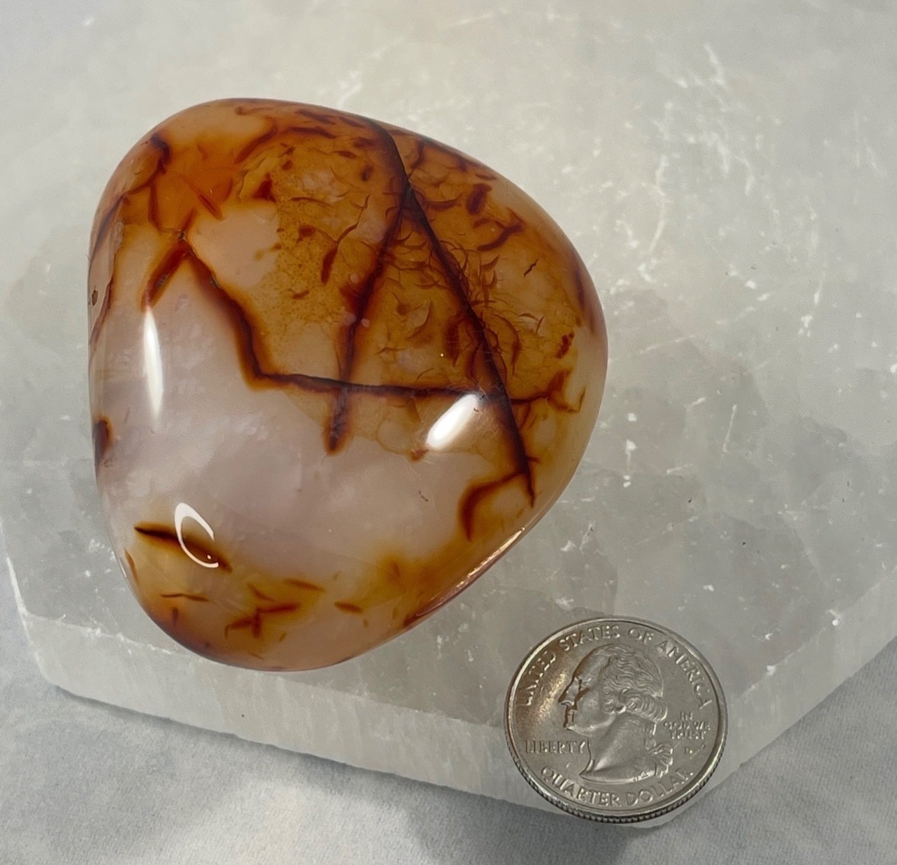 Carnelian Stone.  One of a kind natural stone with a natural LA logo, Amazing