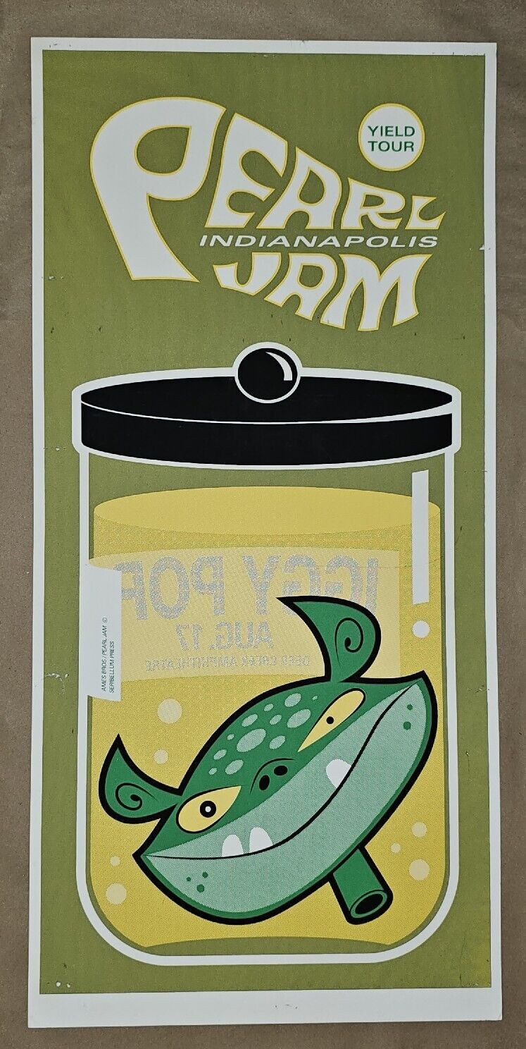 1998 Pearl Jam Noblesville IN Ames Bros Concert Poster Screen Print Deer Creek