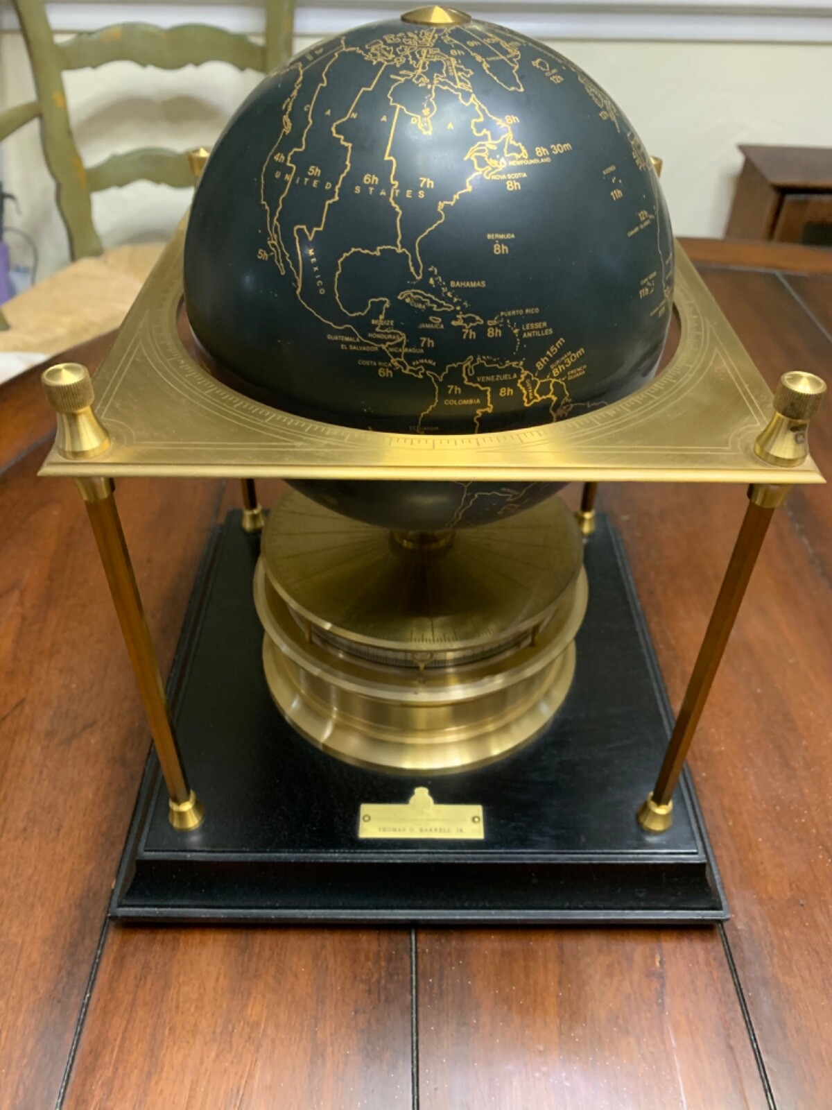 TX Estate Rare 1979 Royal Geographical Society World Clock Imhof Switzerland TX Estate Rare 1979 Royal Geographical Society World Clock Imhof Switzerland