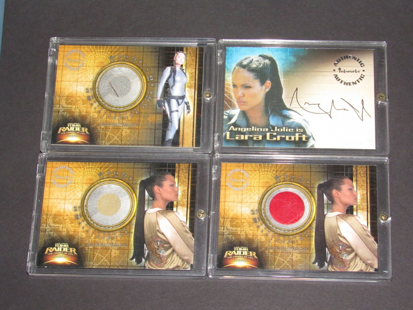 ANGELINA JOLIE 2003 LARA CROFT TOMB RAIDER AUTOGRAPH CARD A1 PLUS PIECEWORKS
