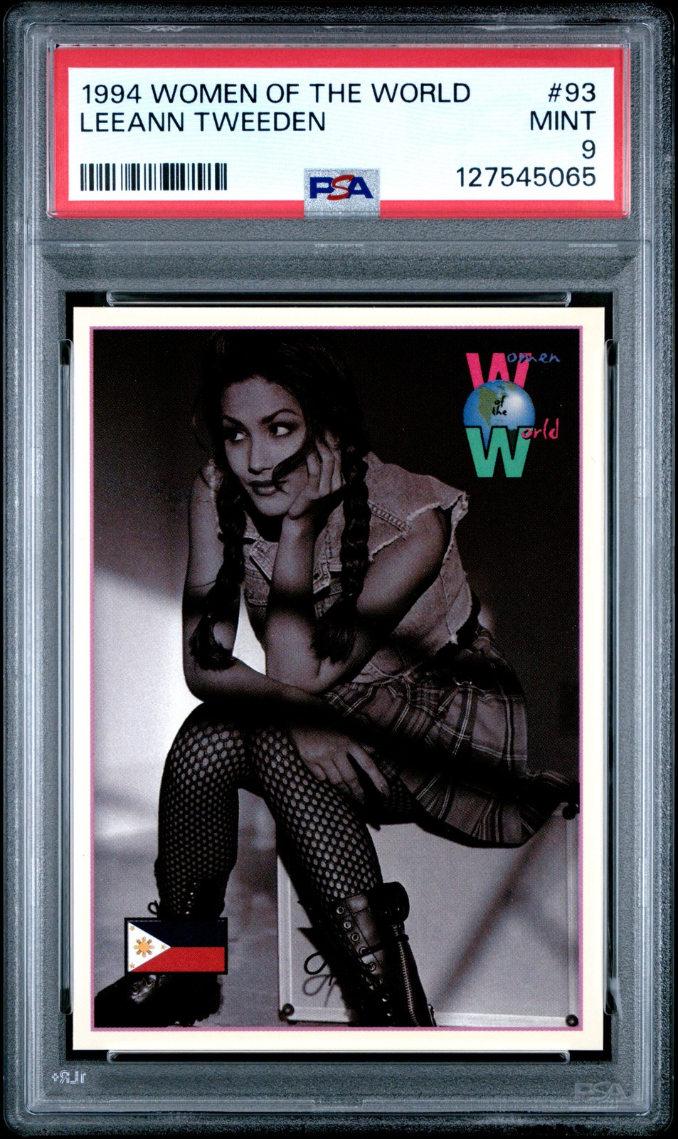 1994 WOMEN OF THE WORLD #93 LEEANN TWEEDEN PSA 9