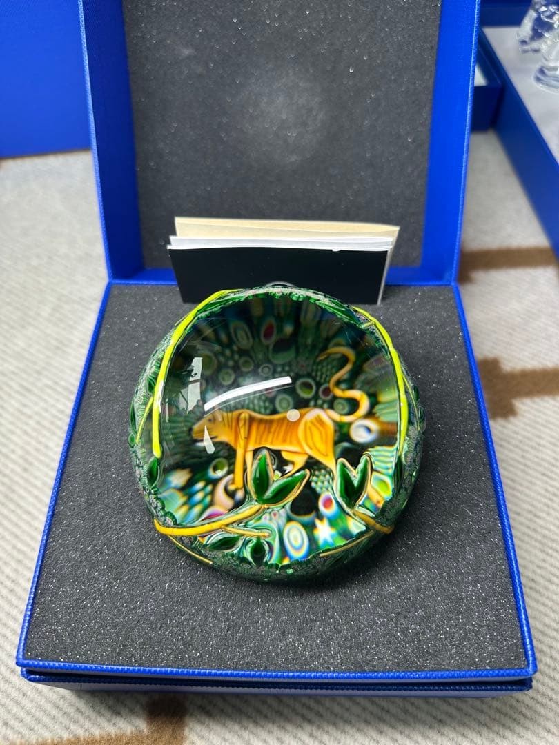 Saint Louis Tiger Paperweight Crystal Art Glass w/ Box New Unused Saint Louis Tiger Paperweight Crystal Art Glass w/ Box New Unused