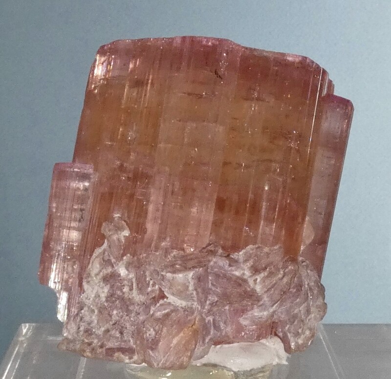 ELBAITE WITH LEPIDOLITE - Der-I-Peach Mine, Kunar, Afghanistan ELBAITE WITH LEPIDOLITE - Der-I-Peach Mine, Kunar, Afghanistan