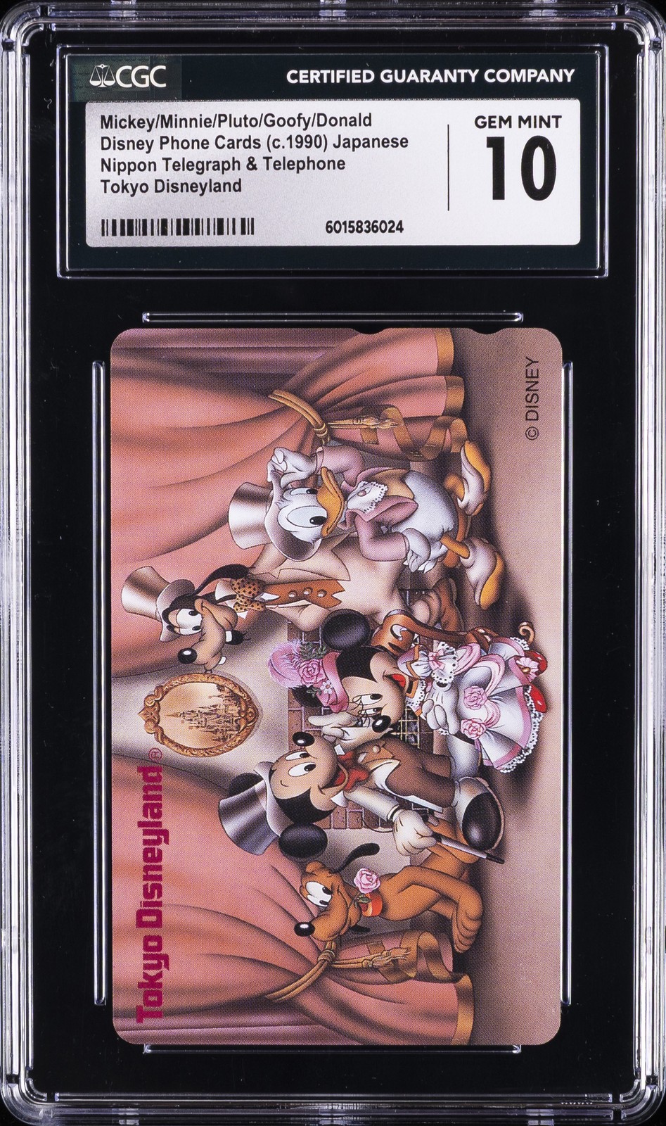 C. 1990 DISNEY PHONE CARDS JPN MICKEY/MINNIE/PLUTO/GOOFY/DONALD CGC 10 GEM MINT