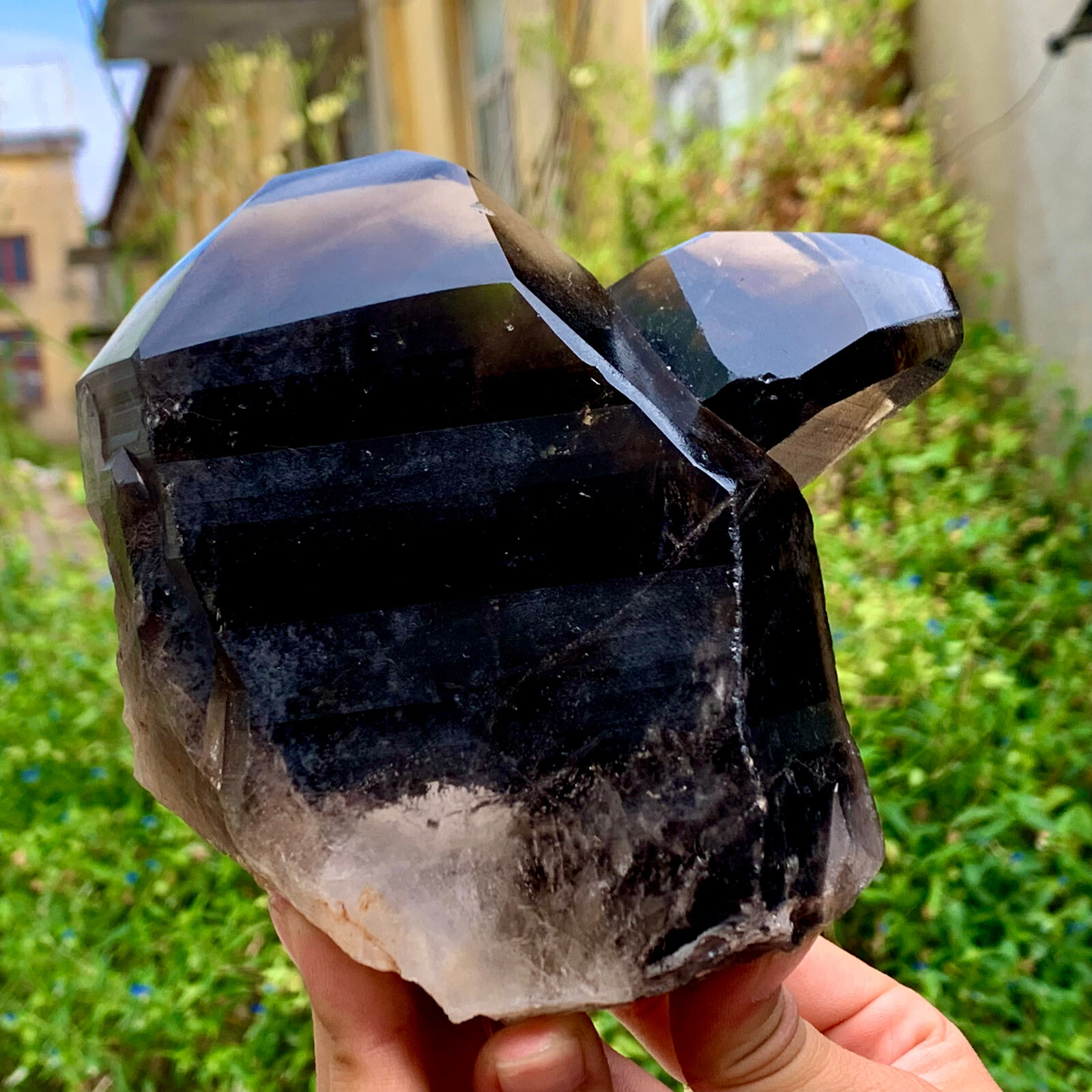 3.38LB Natural Beautiful smokey quartz rarebackbone crystal specimen 3.38LB Natural Beautiful smokey quartz rarebackbone crystal specimen