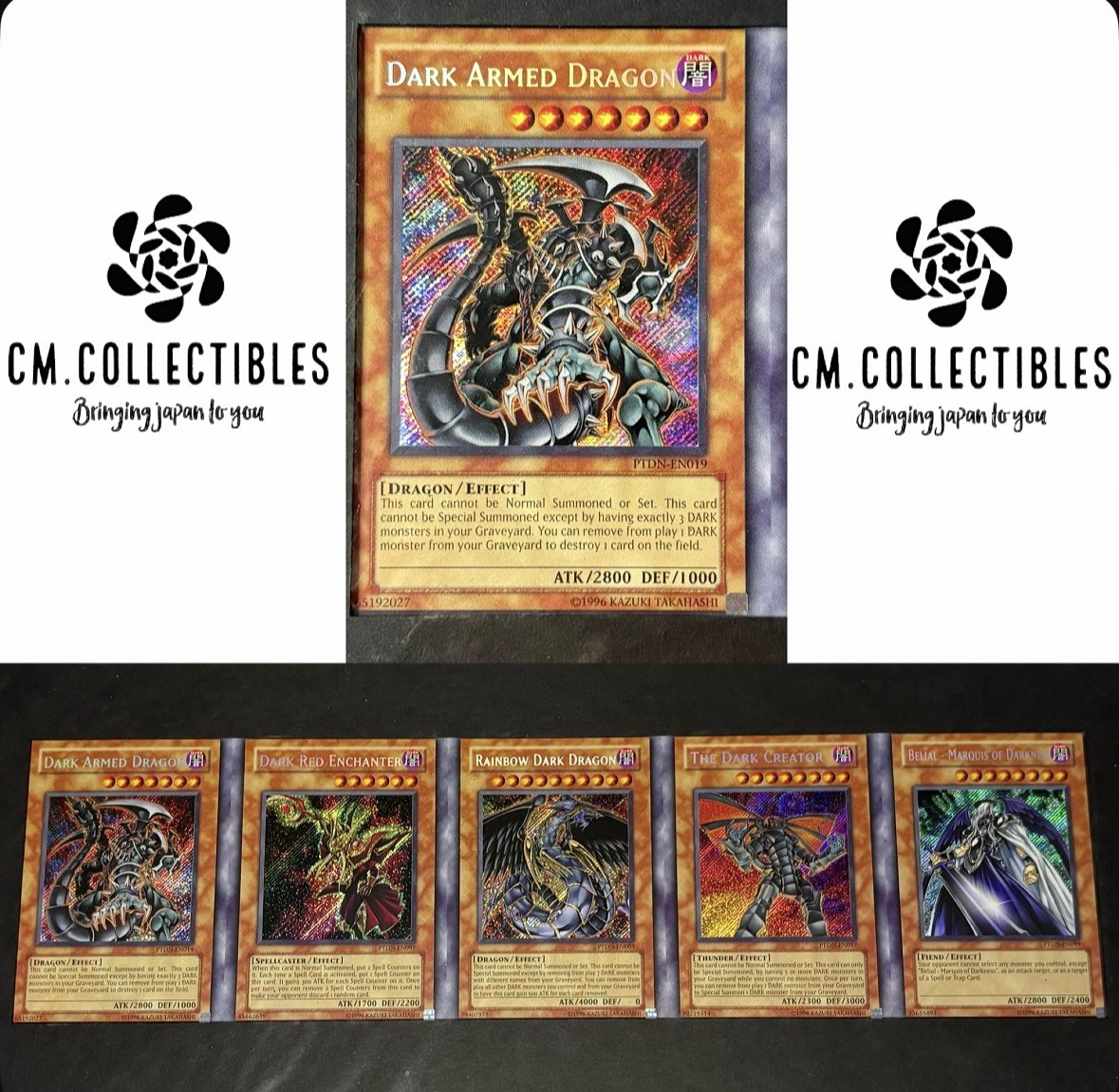 Yu-Gi-Oh Uncut Prize Sheet - Phantom Darkness Secret Rare x5 Dark Armed Dragon