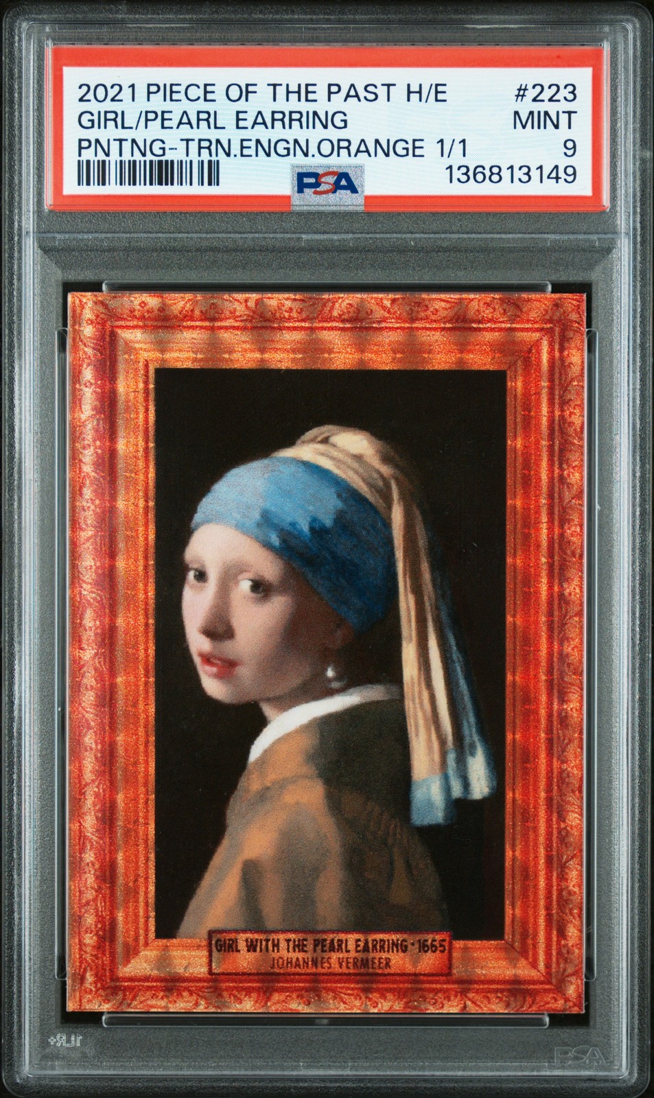 2021 PIECES OF THE PAST HISTORICAL ED #223 GIRL WITH A PEARL EARRING 1/1 PSA 9 2021 PIECES OF THE PAST HISTORICAL ED #223 GIRL WITH A PEARL EARRING 1/1 PSA 9