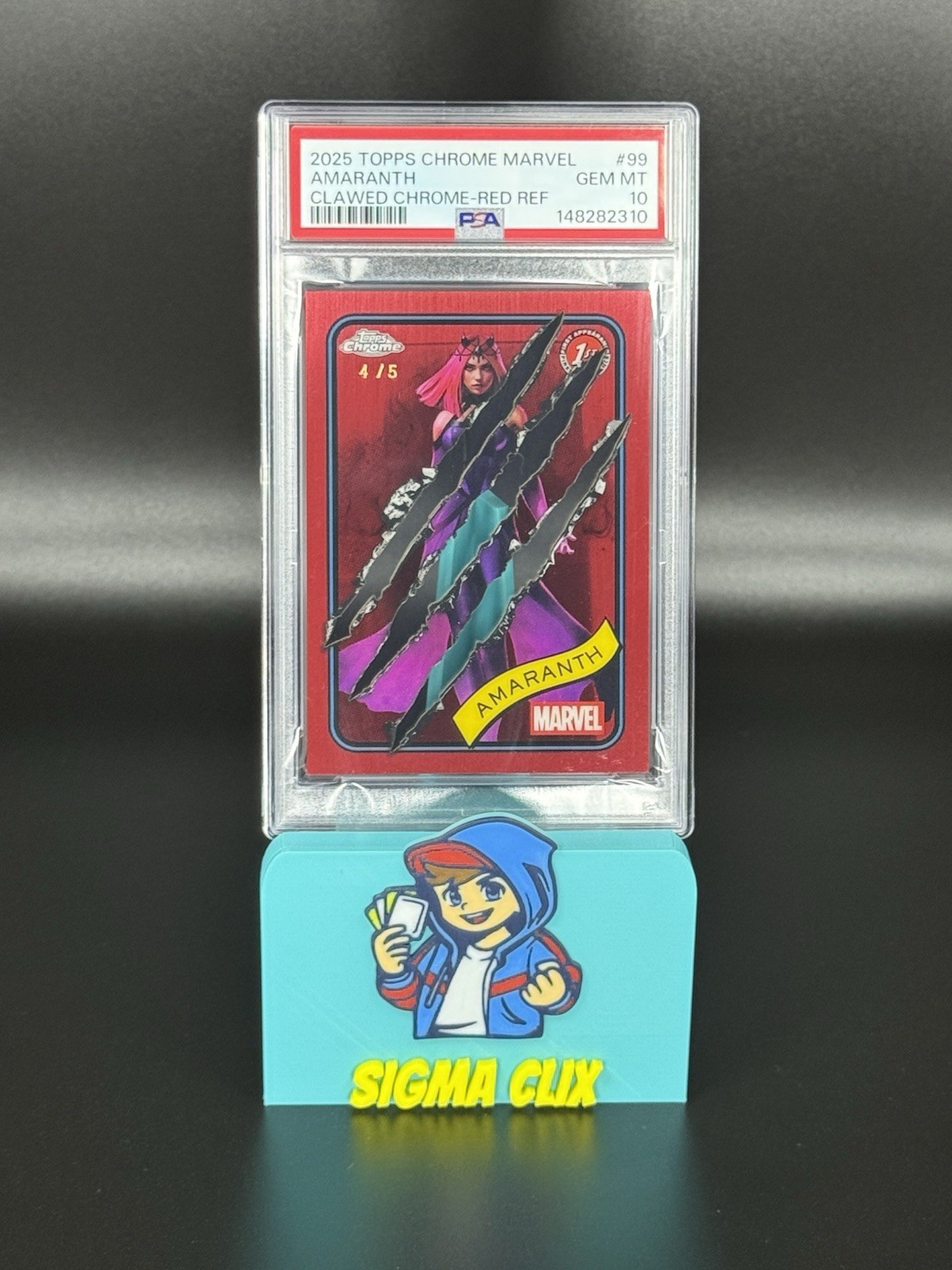Amaranth 1st Appearance Clawed Red Refractor 4/5 PSA 10 2025 Topps Chrome Marvel