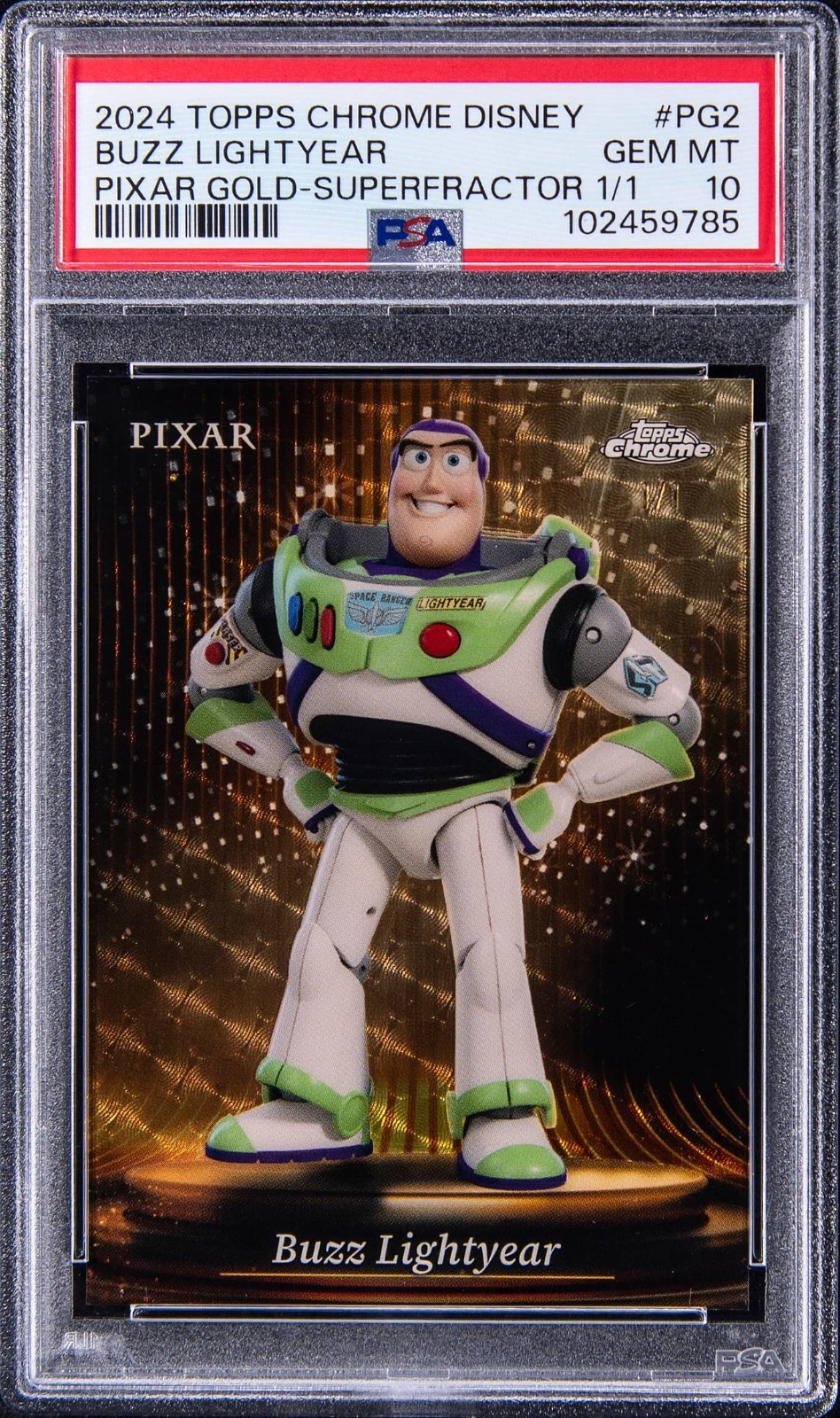 *Product Hit* 2024 Topps Chrome Disney Buzz Lightyear Superfractor 1/1 PSA 10 *Product Hit* 2024 Topps Chrome Disney Buzz Lightyear Superfractor 1/1 PSA 10