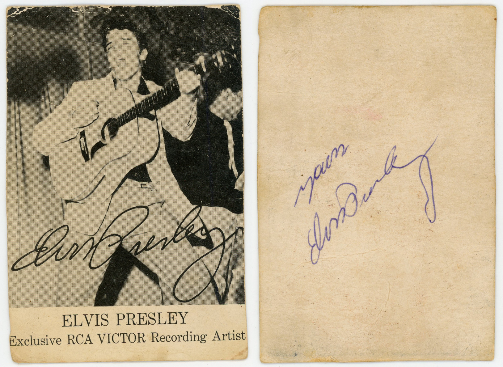 Elvis Presley ~ Signed Autographed 1950's RCA Victor Photo Card ~ JSA LOA Elvis Presley ~ Signed Autographed 1950's RCA Victor Photo Card ~ JSA LOA