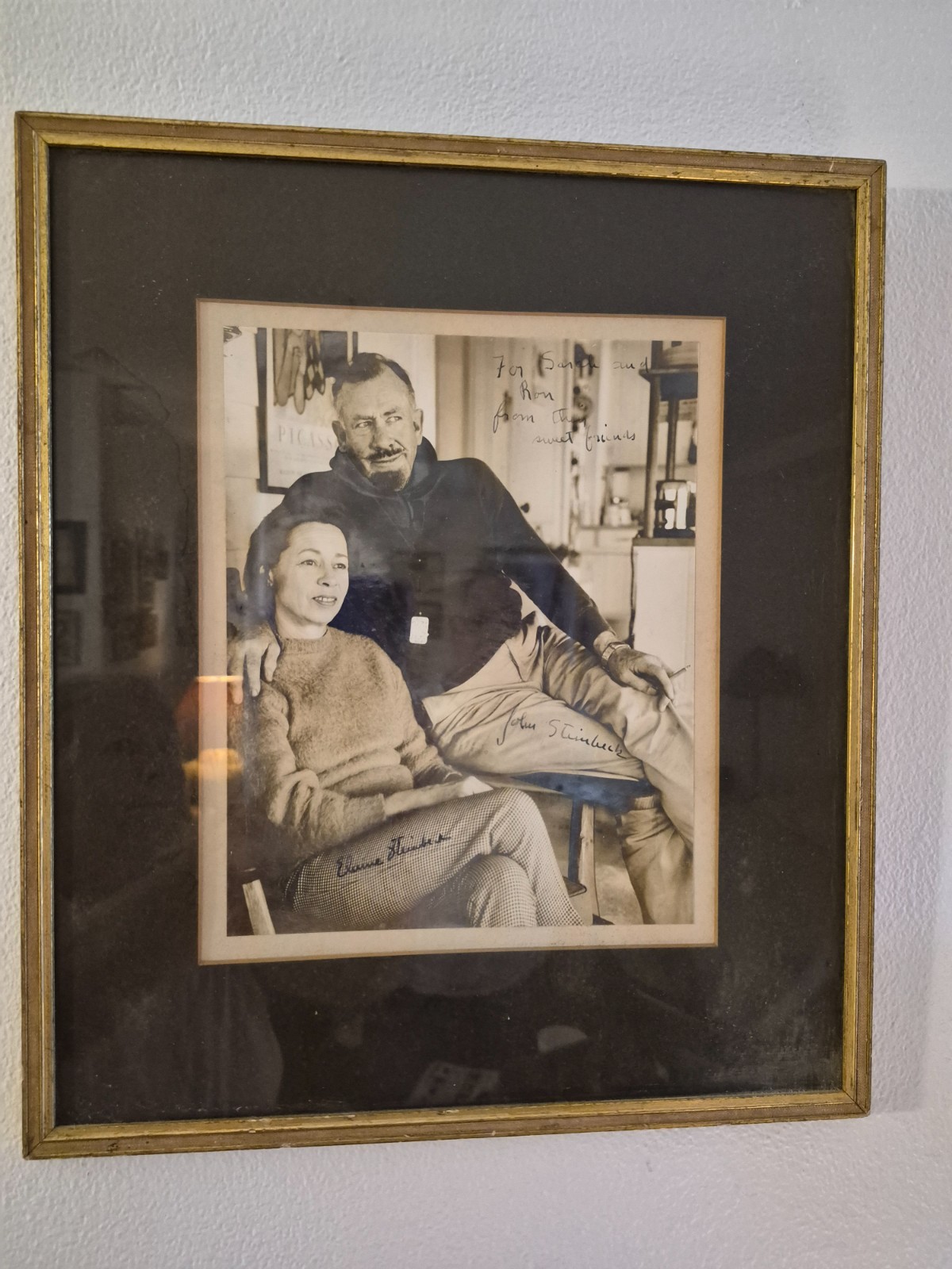 Photographic Portrait of John & Elaine Steinbeck at Home...(Signed by each)
