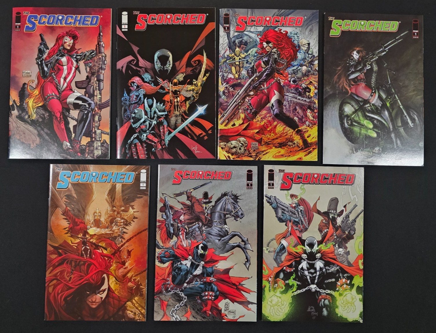 SCORCHED 1 VARIANT LOT 7 Comics Todd McFarlane Marc Silvestri KEYS Spawn SET SCORCHED 1 VARIANT LOT 7 Comics Todd McFarlane Marc Silvestri KEYS Spawn SET
