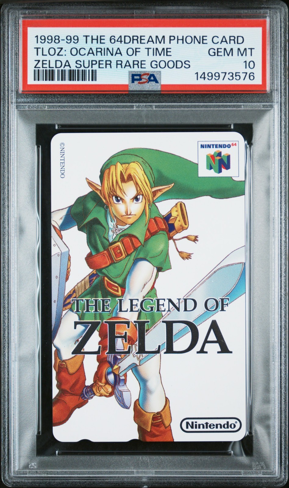 1998-99 64Dream Zelda Ocarina Of Time Phone Card PSA 10 - Rare🔥10 Copies Only📈