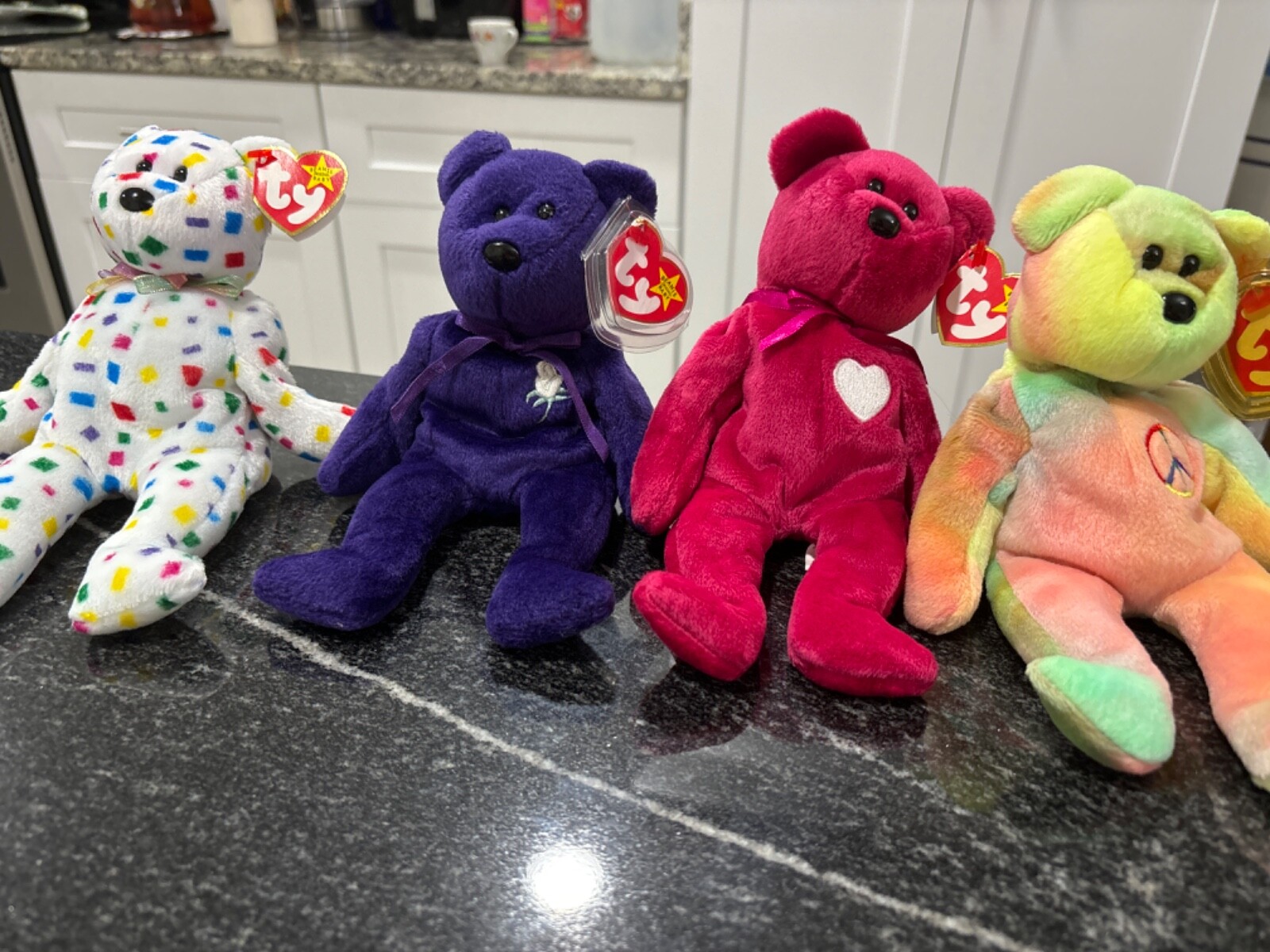 Beinie boo rare set, 4 bears pack, Super rare 1900 bears made homemade in china.