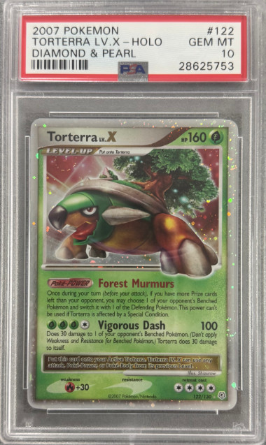 Pokemon Diamond & Pearl 122/130 Torterra Lv.X PSA 10 2007 POP 58 Pokemon Diamond & Pearl 122/130 Torterra Lv.X PSA 10 2007 POP 58
