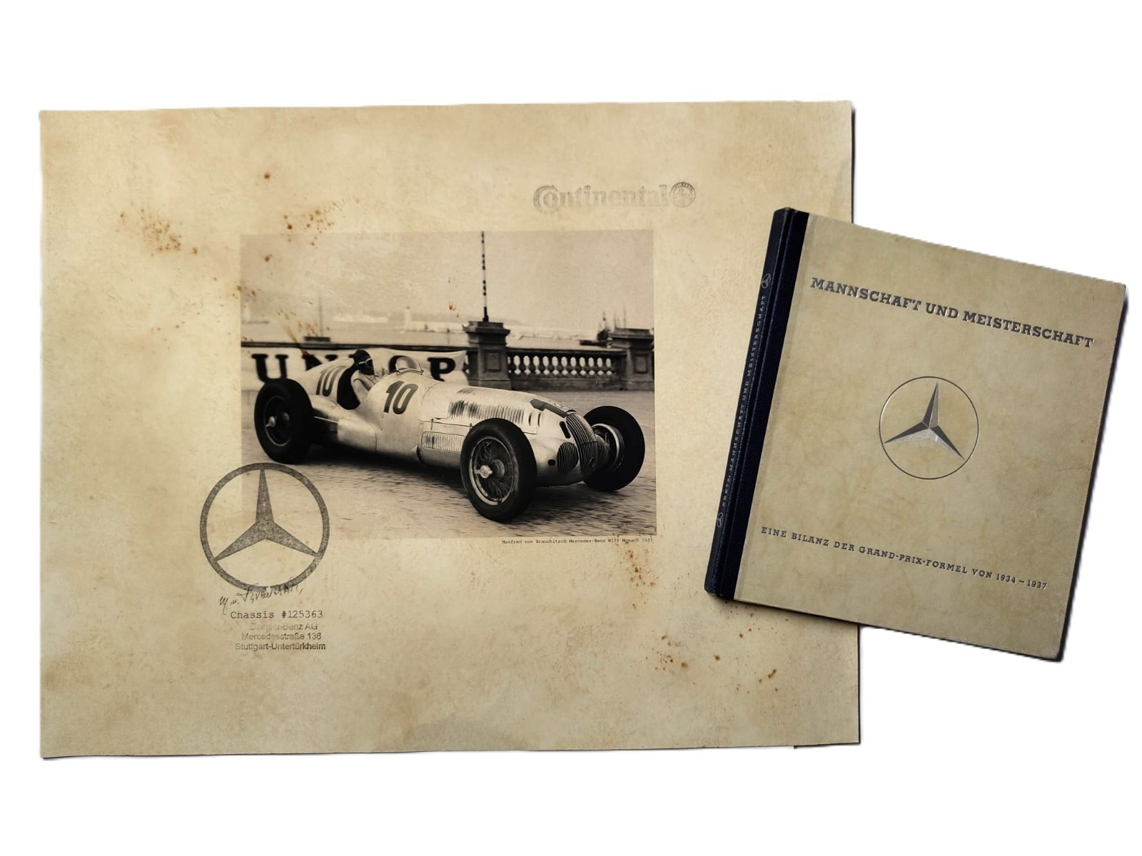 1938 Mercedes Grand Prix 1934-1937 Silver Arrows F1 Daimler-Benz Book & Poster