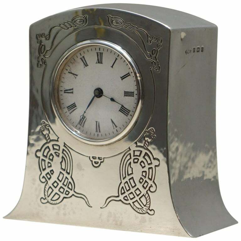 SOLID STERLING SILVER LIBERTY'S LONDON 1915 MINIATURE CARRIAGE CLOCK TUDRIC FEEL
