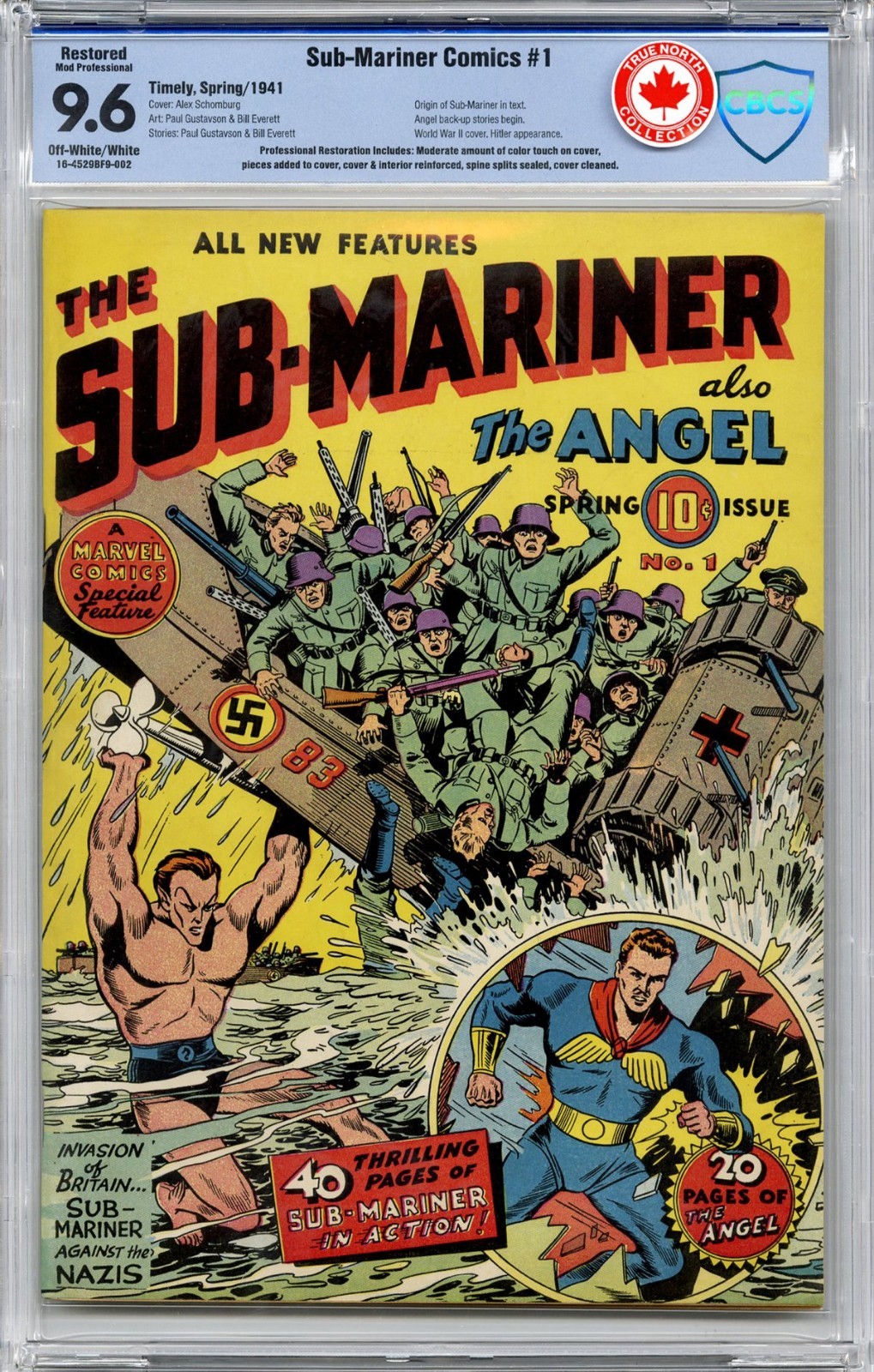 1941 Marvel Timely Sub-Mariner Comics 1 CGC CBCS 9.6. Highest Graded. Namor.