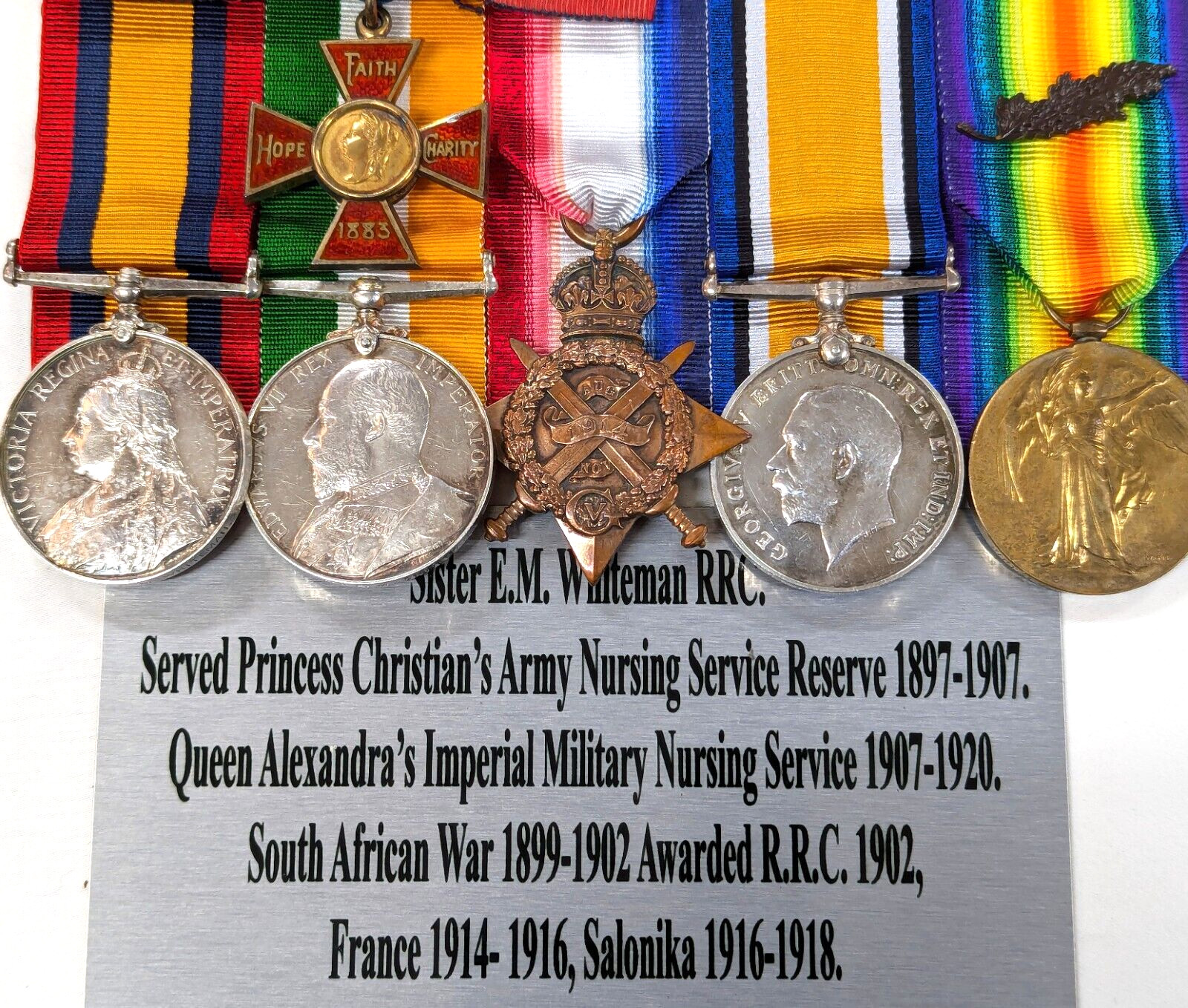 Boer War & WW1 Royal Red Cross 1st Class Sister Whiteman France 1914, Salonika Boer War & WW1 Royal Red Cross 1st Class Sister Whiteman France 1914, Salonika