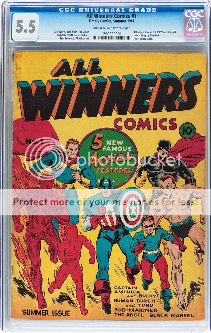 All Winners Comics #1 CGC 5.5 Timely 1941 Captain America Sub-mariner E5 121 cm All Winners Comics #1 CGC 5.5 Timely 1941 Captain America Sub-mariner E5 121 cm