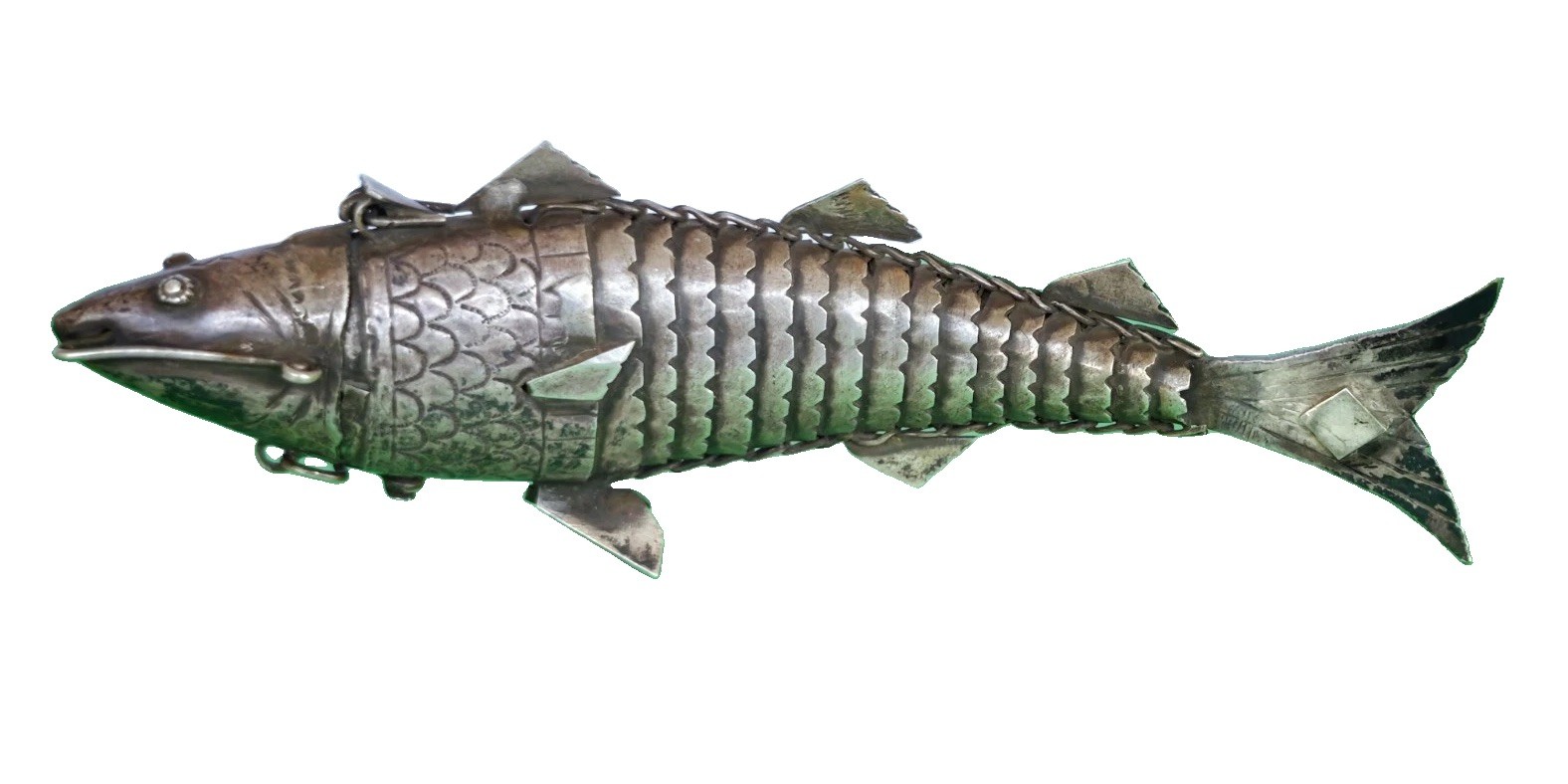 Rare Antique Sterling Silver Articulated Fish Judaica Fish Besamim Havdalah R1 Rare Antique Sterling Silver Articulated Fish Judaica Fish Besamim Havdalah R1