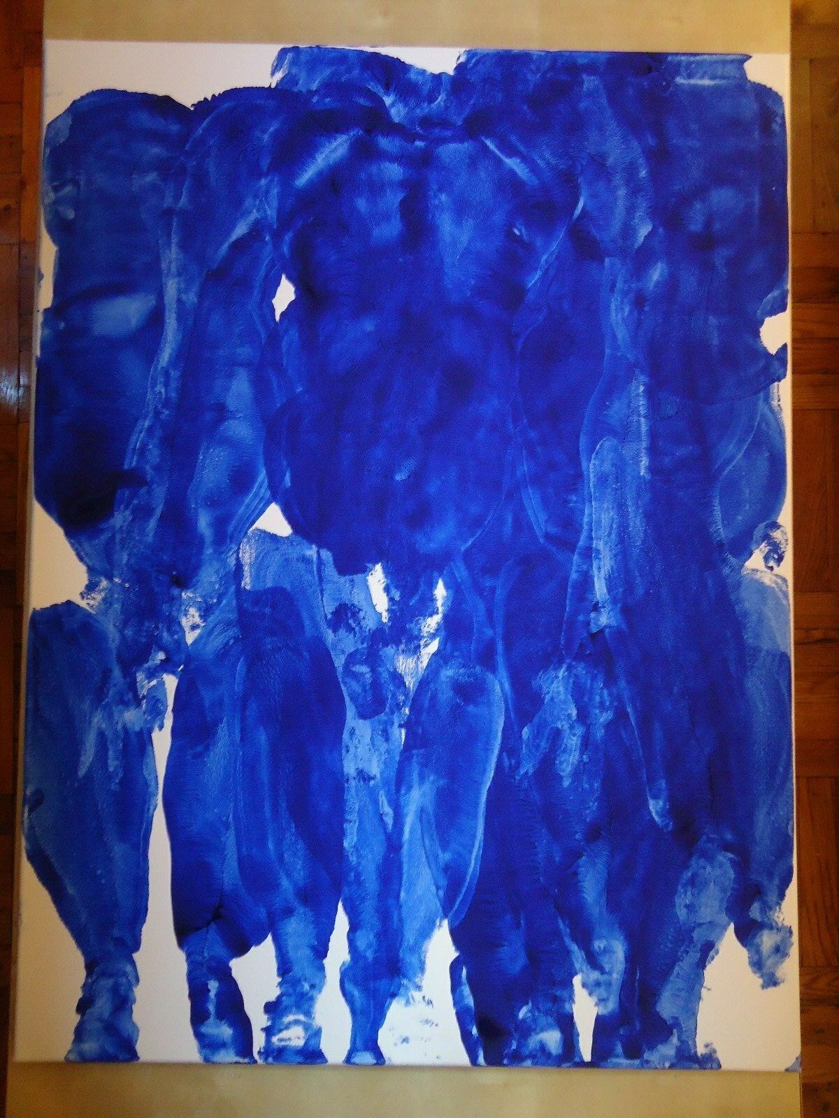 SYMPHONY IN BLUE 30'' X 40'' CANVAS ABSTRACT PAINTING BY COMIC ARTIST JAMES CHEN SYMPHONY IN BLUE 30'' X 40'' CANVAS ABSTRACT PAINTING BY COMIC ARTIST JAMES CHEN