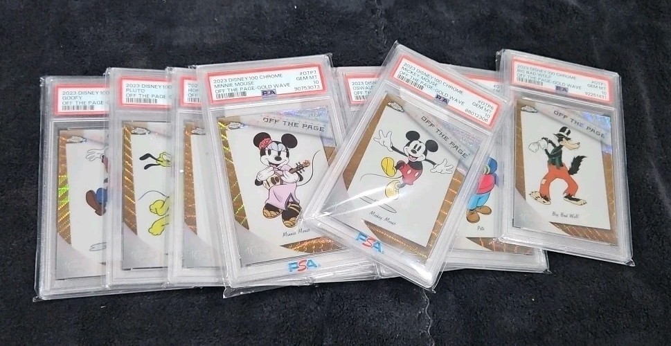 2023 Topps Chrome Disney100 OTP 1 - 10 Gold Wave /50 PSA 10 Mickey Minnie Disney 2023 Topps Chrome Disney100 OTP 1 - 10 Gold Wave /50 PSA 10 Mickey Minnie Disney