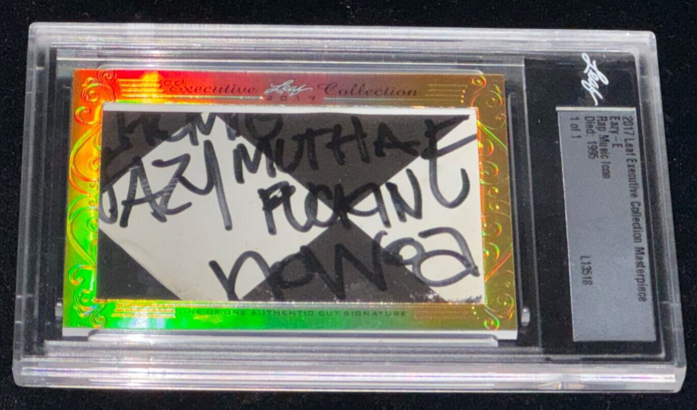 Signed Eazy-E Eric Wright N.W.A. Leaf Rookie Card Autographed Auto RC 1/1 Rare Signed Eazy-E Eric Wright N.W.A. Leaf Rookie Card Autographed Auto RC 1/1 Rare