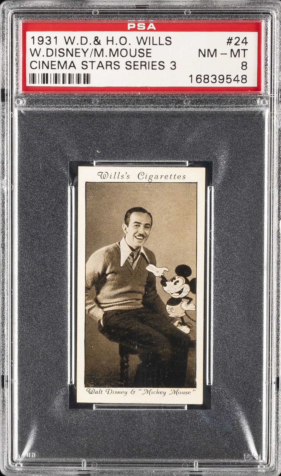 1931 W.D. & H.O. WILLS CINEMA STARS-3RD SERIES #24 W.DISNEY/M.MOUSE PSA 8 1931 W.D. & H.O. WILLS CINEMA STARS-3RD SERIES #24 W.DISNEY/M.MOUSE PSA 8