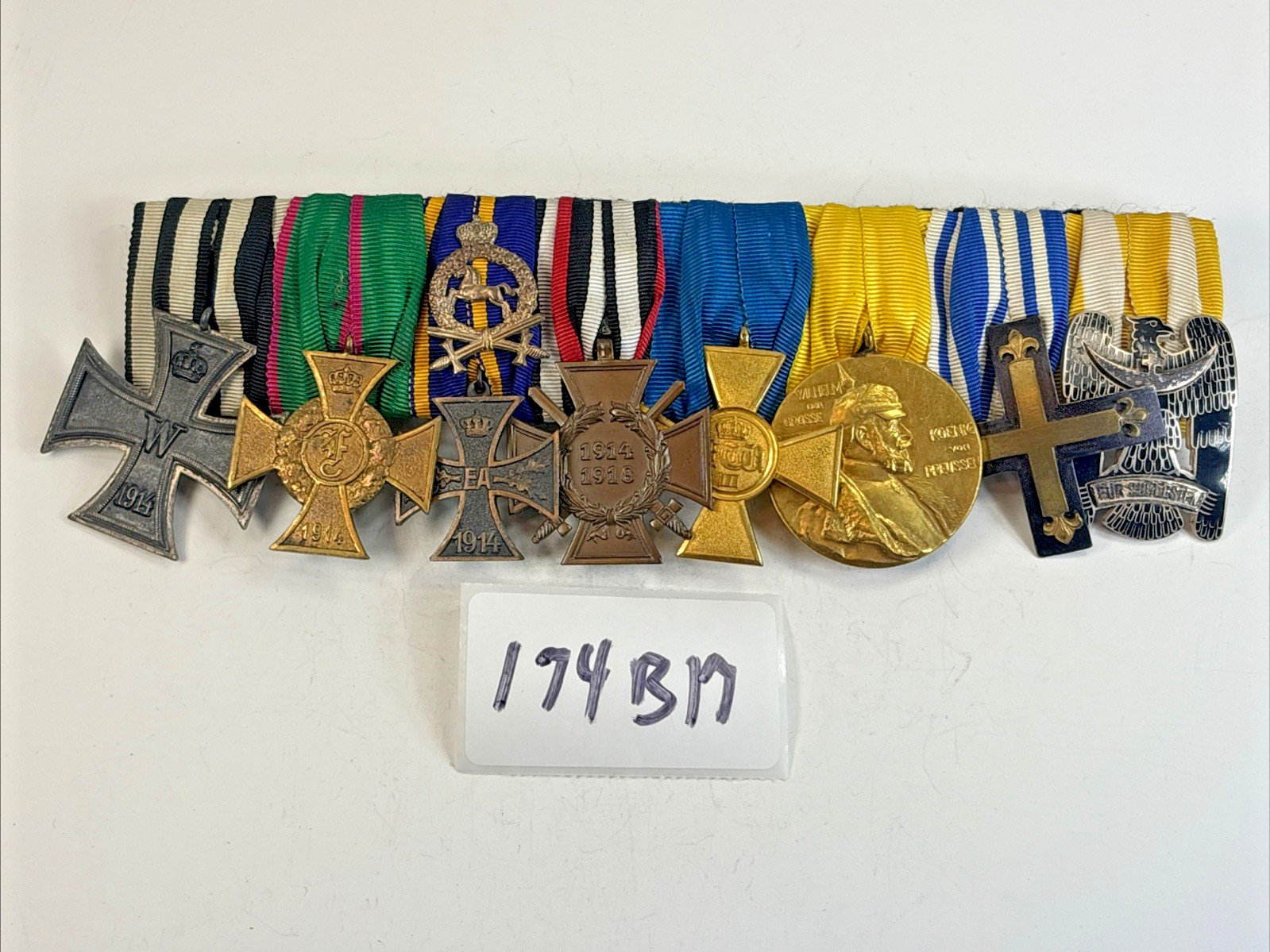 RARE German 8-Medal Bar Iron Cross Balkan Prussian FrontService Wilhelm I 174B17
