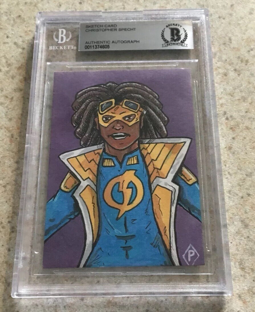 Static Shock DC Virgil Hawkins Original Art Sketch Card Beckett BAS True 1/1 Static Shock DC Virgil Hawkins Original Art Sketch Card Beckett BAS True 1/1