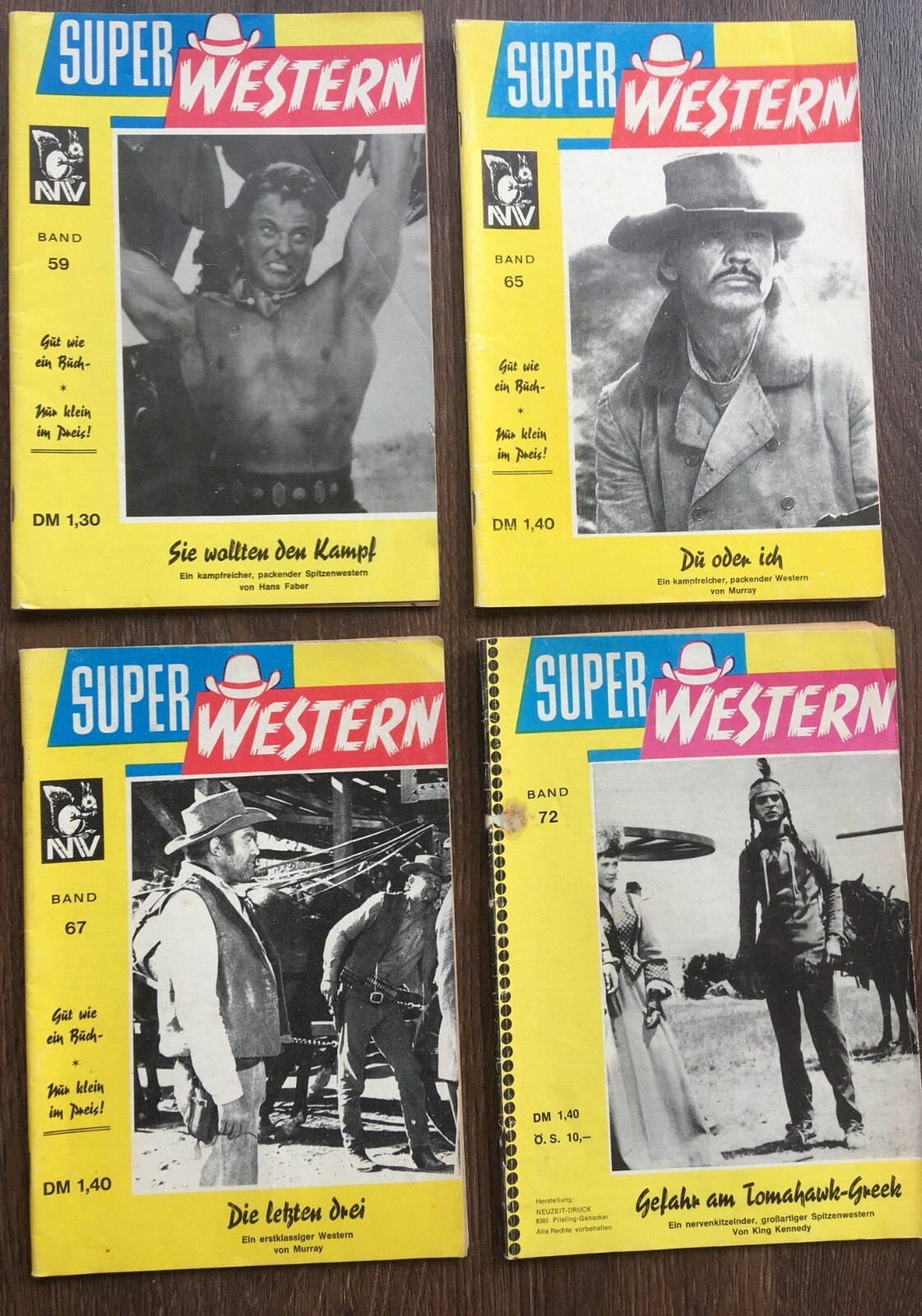 4 SUPER WESTERN NOVELS No 59, 65, 67 and 72 Very Good Condition 4 SUPER WESTERN NOVELS No 59, 65, 67 and 72 Very Good Condition