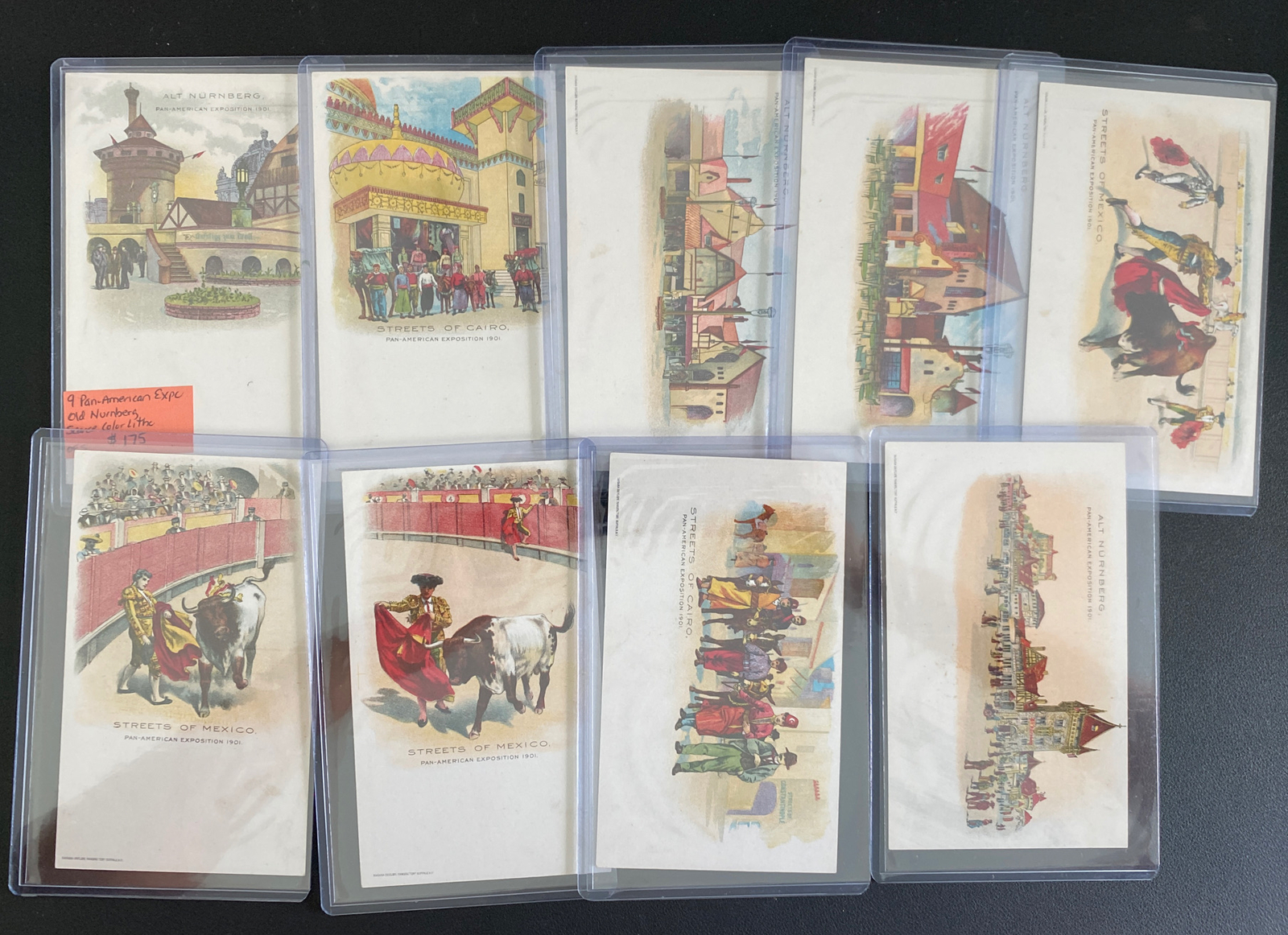 Nine Pan American Exposition 1901 Postcards Complete Set Mint Streets Of The Wor Nine Pan American Exposition 1901 Postcards Complete Set Mint Streets Of The Wor