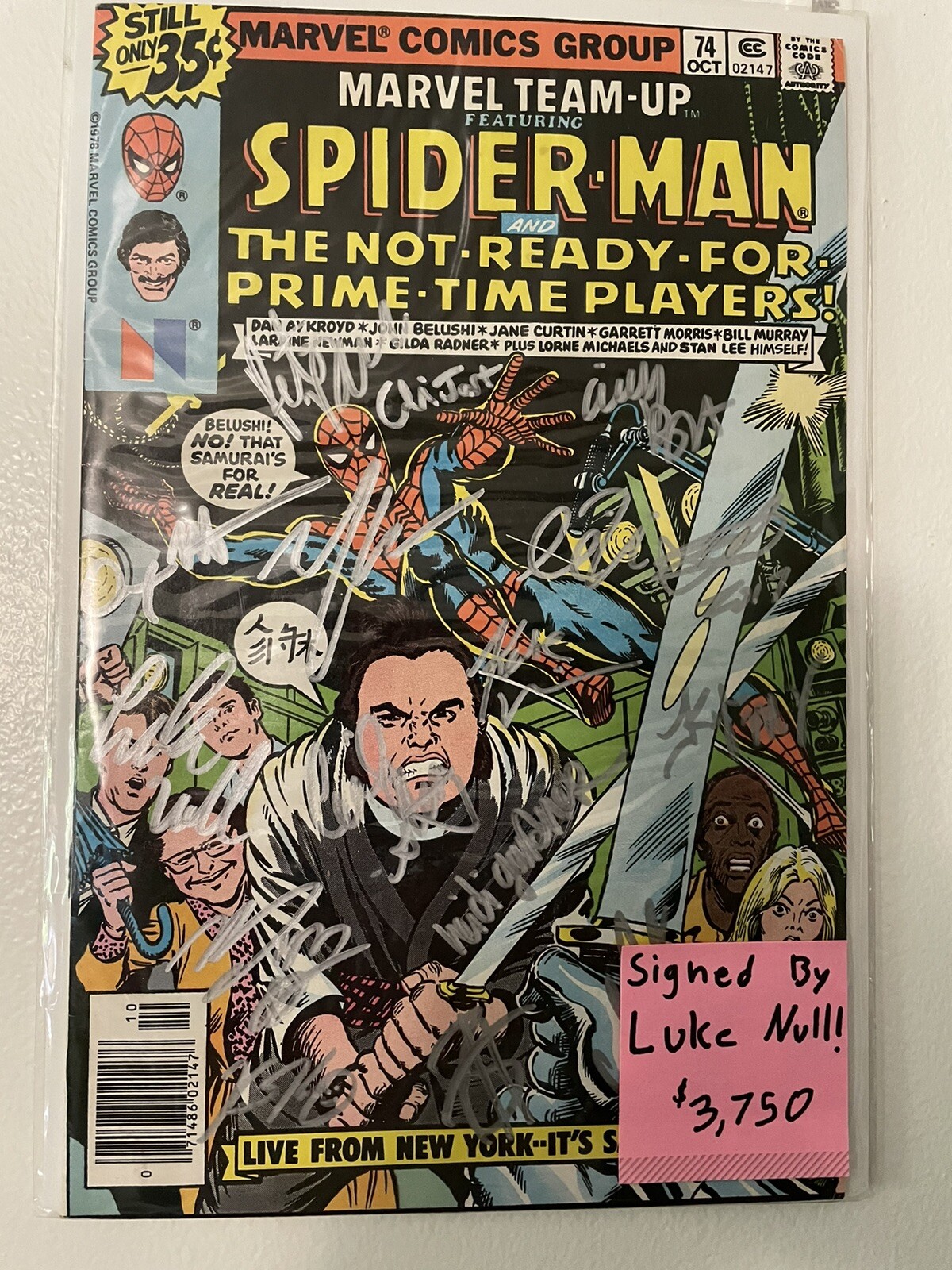 🕷Marvel Team-Up 74 Spider-Man🕷 - Saturday Night Live - Signed By Luke Null?