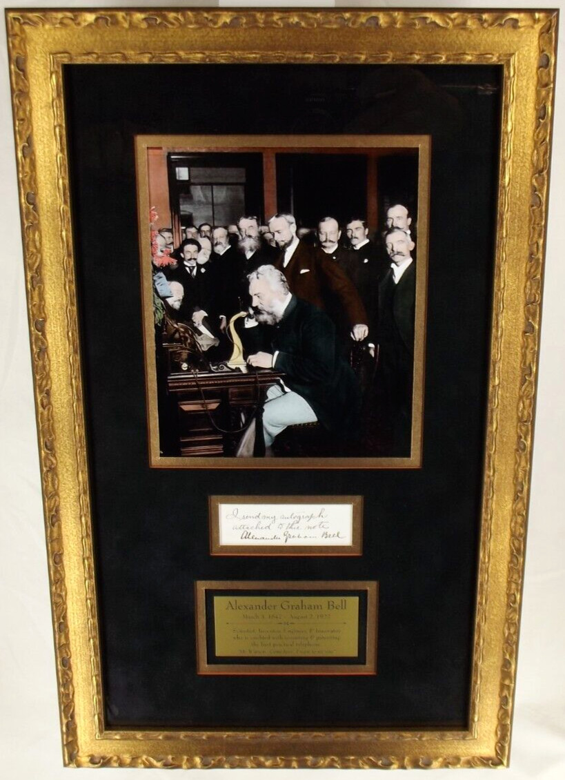 Alexander Graham Bell Telephone Inventor Autograph Display JSA Authenticated Alexander Graham Bell Telephone Inventor Autograph Display JSA Authenticated