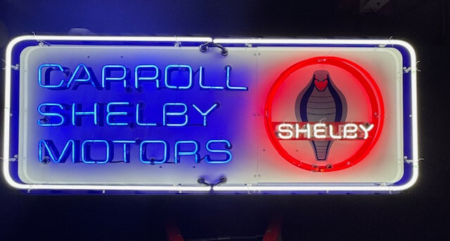 SHELBY NEON SIGN CARROLL SHELBY MOTORS - FORD MUSTANG - BRAND NEW IN CRATE SHELBY NEON SIGN CARROLL SHELBY MOTORS - FORD MUSTANG - BRAND NEW IN CRATE