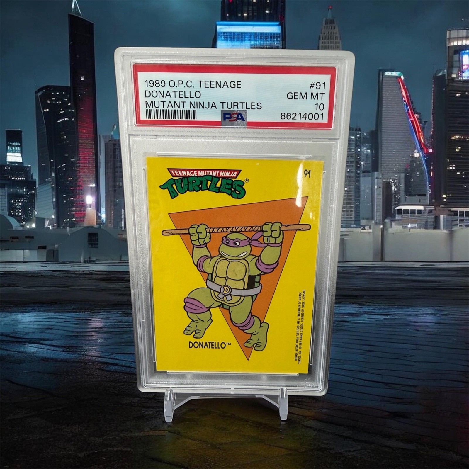 1989 Topps OPC Teenage Mutant Ninja Turtles Donatello Psa 10 Pop 1 1989 Topps OPC Teenage Mutant Ninja Turtles Donatello Psa 10 Pop 1
