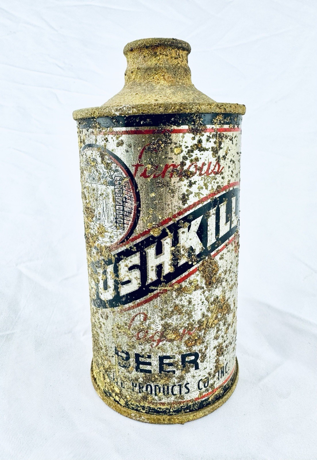 Extremely Rare Antique Bushkill Beer Lager Cone Top Can 1930’s Pre-War 🍺 Extremely Rare Antique Bushkill Beer Lager Cone Top Can 1930’s Pre-War 🍺
