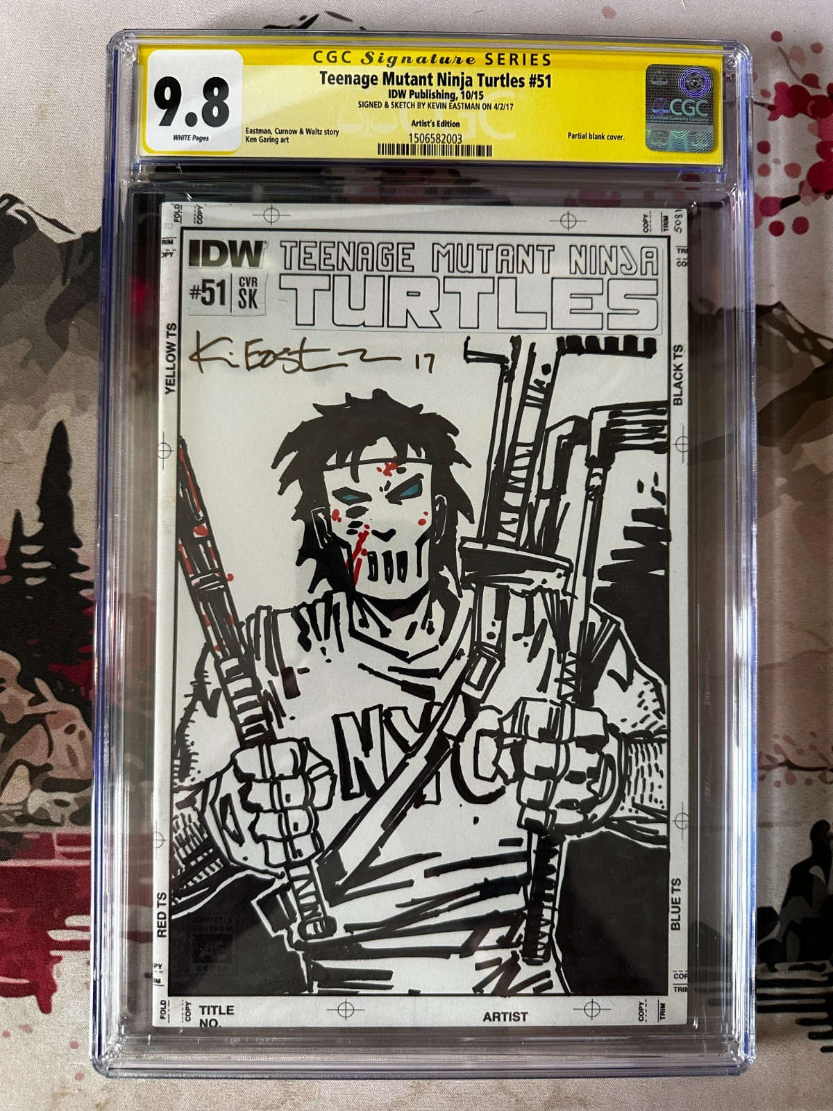 Teenage Mutant Ninja Turtles #51 CGC 9.8 Signed & Sketched By Kevin Eastman IDW Teenage Mutant Ninja Turtles #51 CGC 9.8 Signed & Sketched By Kevin Eastman IDW