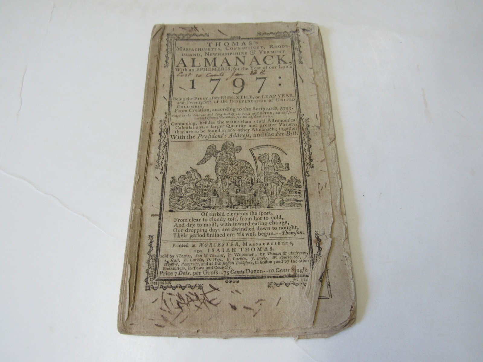 1776 Thomas's Massachusetts Connecticut Rhode Island New Hampshire VT Almanac