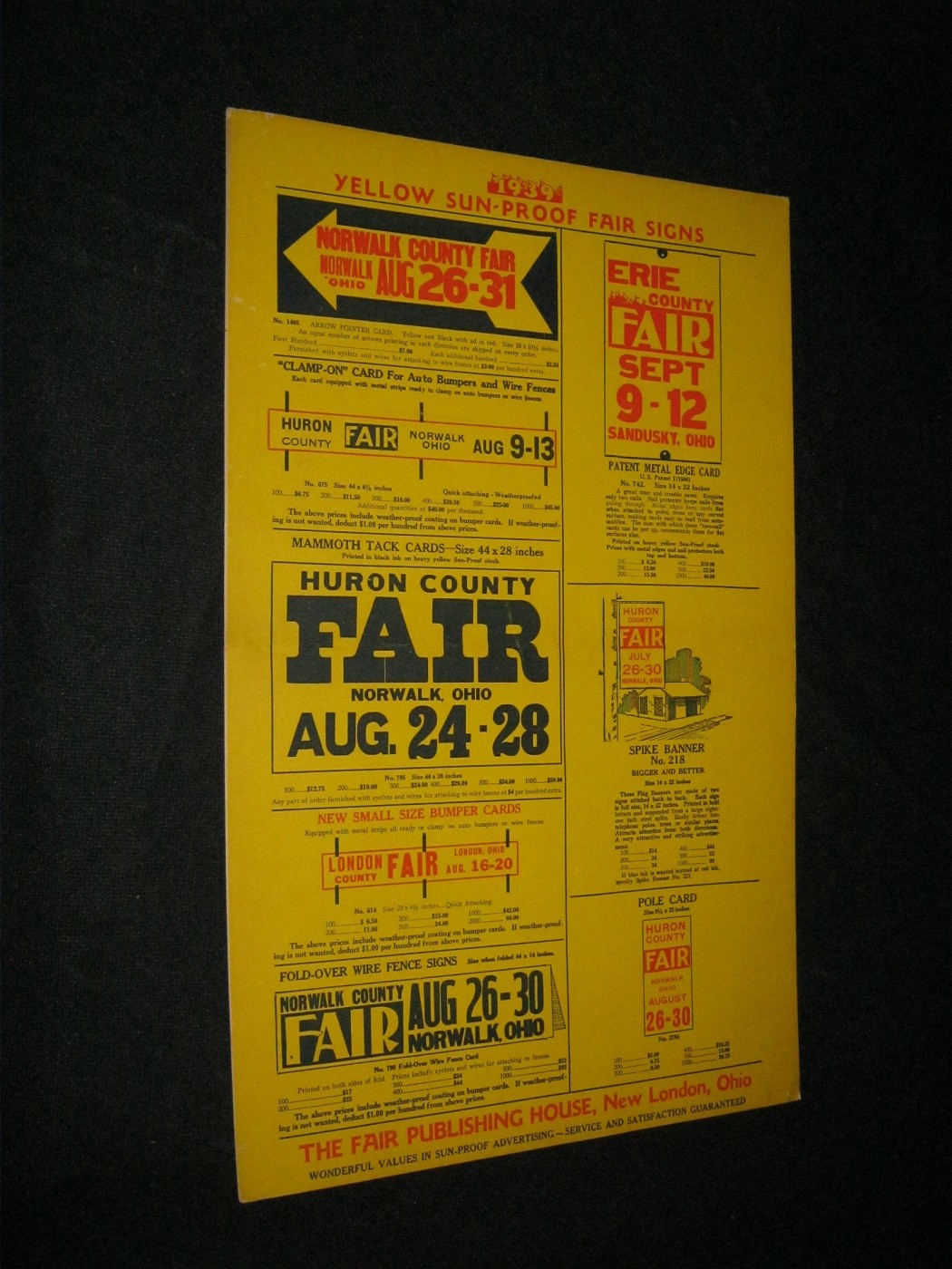 Original COLORCRAFT 1939 Fair Advertising Card PRINTED for FAIR PUBLISHING HOUSE Original COLORCRAFT 1939 Fair Advertising Card PRINTED for FAIR PUBLISHING HOUSE