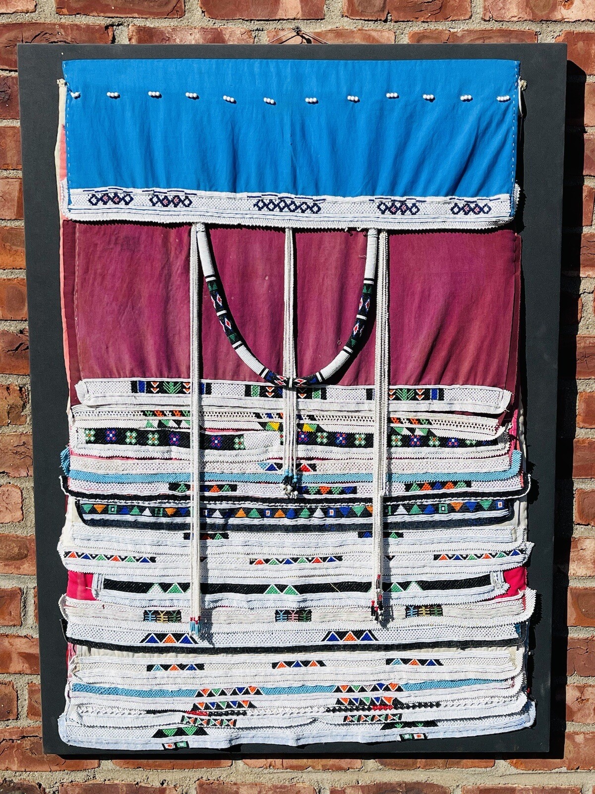 Exceptional 1930's Ndebele Beaded South African Zulu Wedding Cape. 15 Panels. Exceptional 1930's Ndebele Beaded South African Zulu Wedding Cape. 15 Panels.