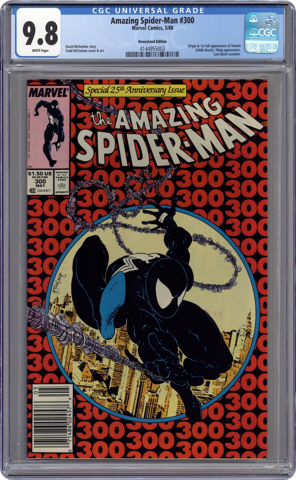 Amazing Spider-Man #300N Newsstand Variant CGC 9.8 1988 4144955003 Amazing Spider-Man #300N Newsstand Variant CGC 9.8 1988 4144955003