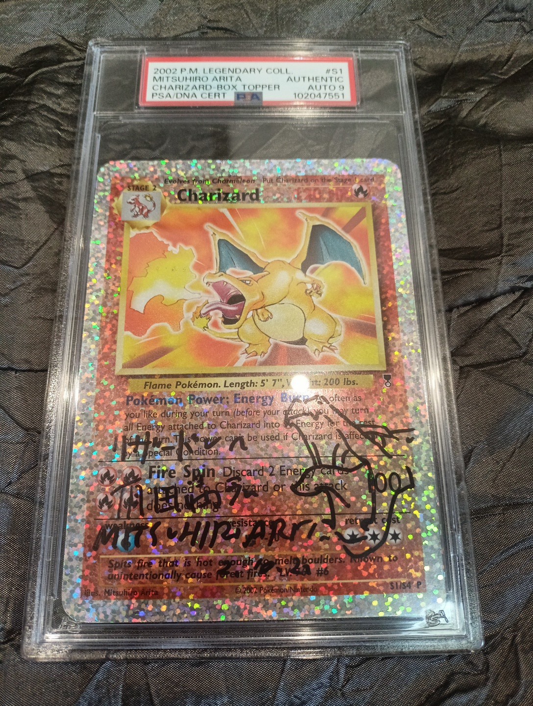 Pokemon Charizard legendary reverse mitsuhiro arita sketch box topper pop16 psa